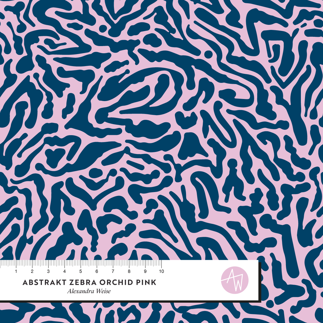 Bio Stoff - Abstrakt Zebra Orchid Pink von Alexandra Weise in rosa