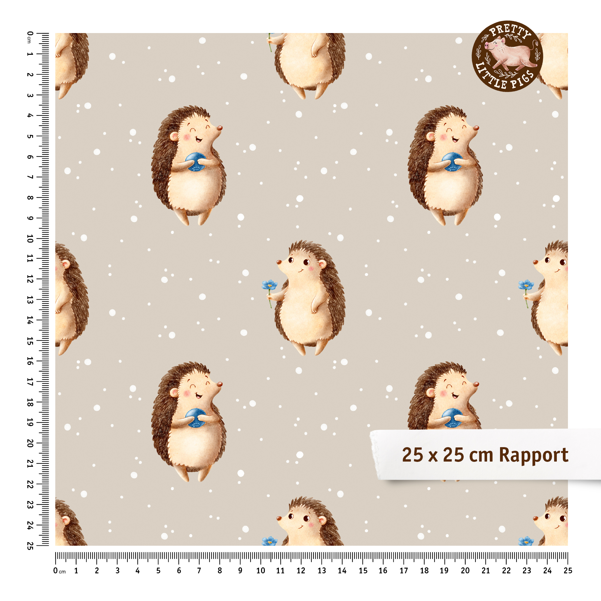 Bio Stoff - Blaubeerigel Punkte sand