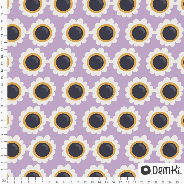 Bio Stoff  -  Blumige Sonnenbrille  - Deinki, Floral & Blumen, lila