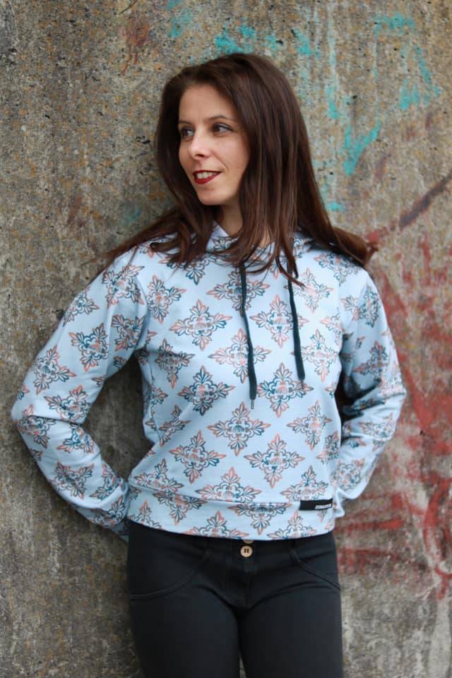 Bio Webware Stoff  -  Hawaiian Breeze Mosaic  - LilleSelection, grau, Frühling, Sommer, Floral & Blumen, 100% Bio-Baumwolle