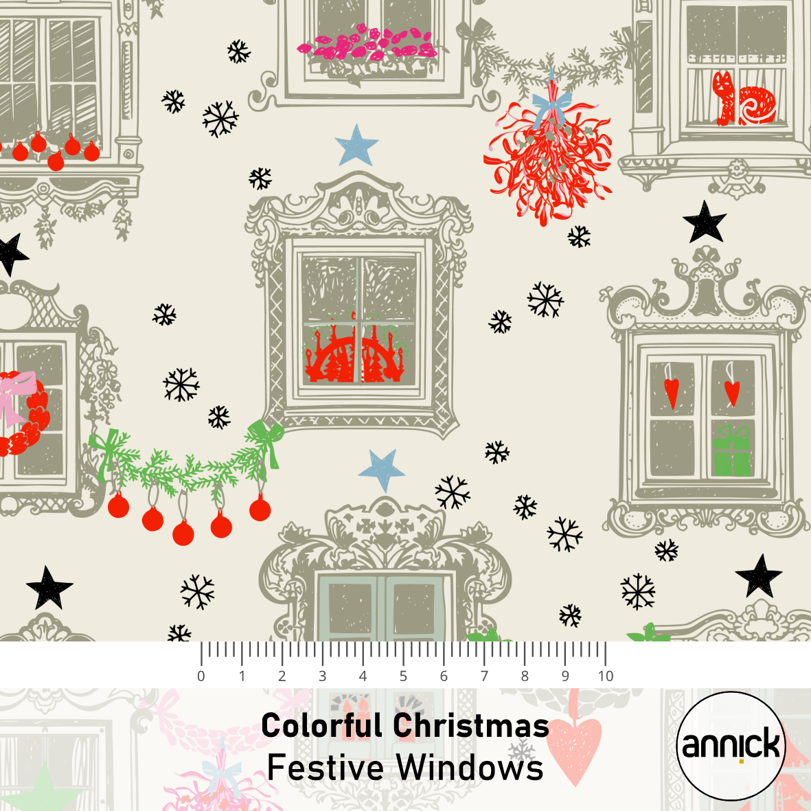 Bio Stoff - Colorful Christmas Festive Windows 