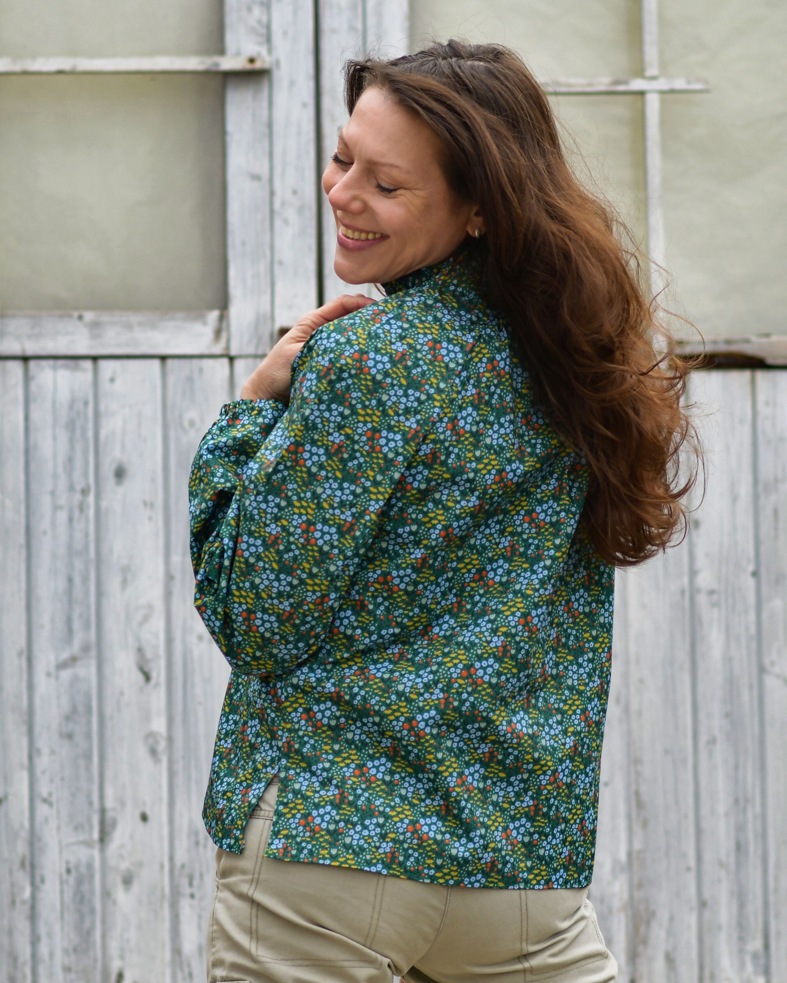 Organic Fabric  - Mini Meadow Ebony