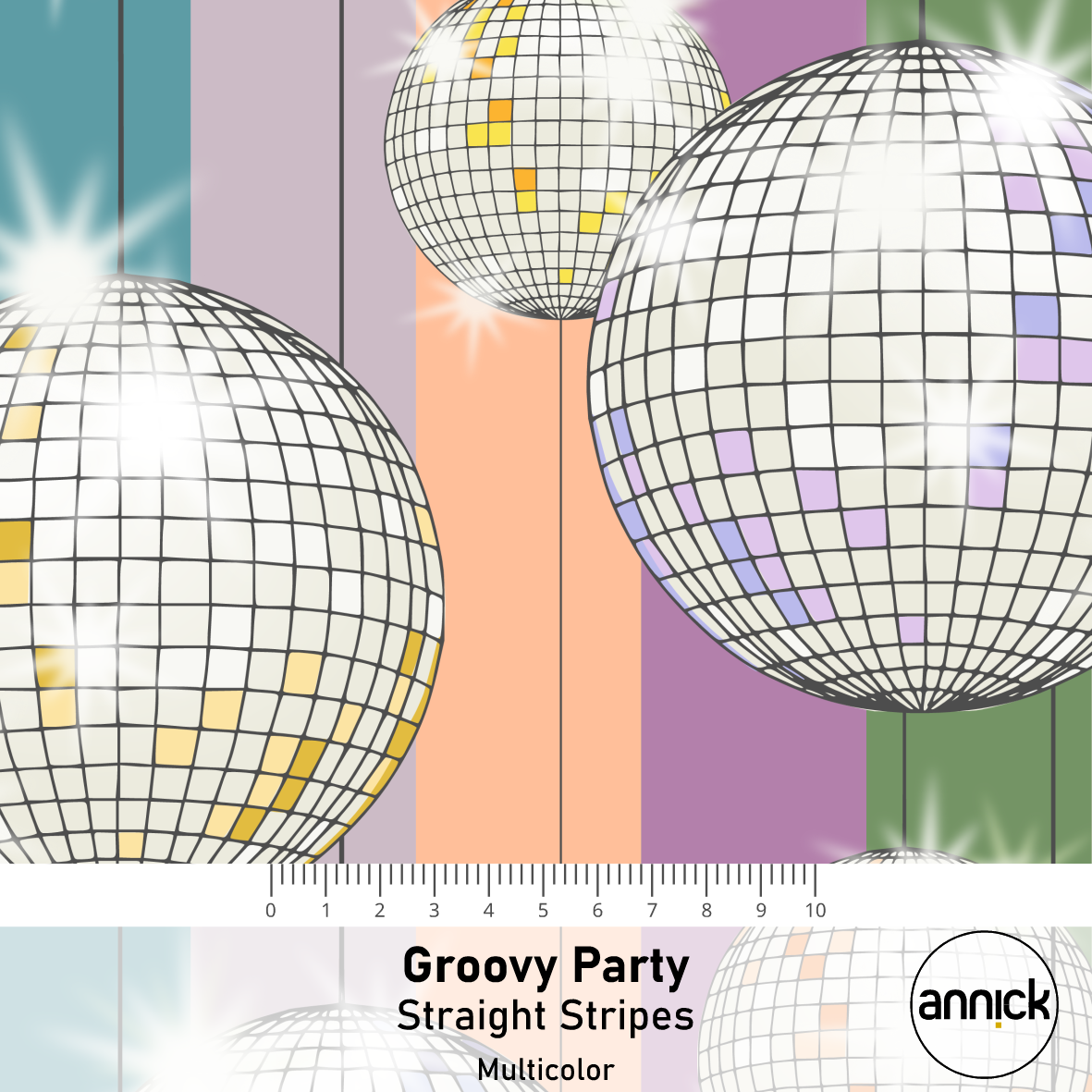 Bio Stoff - Groovy Party Straight Stripes bunt