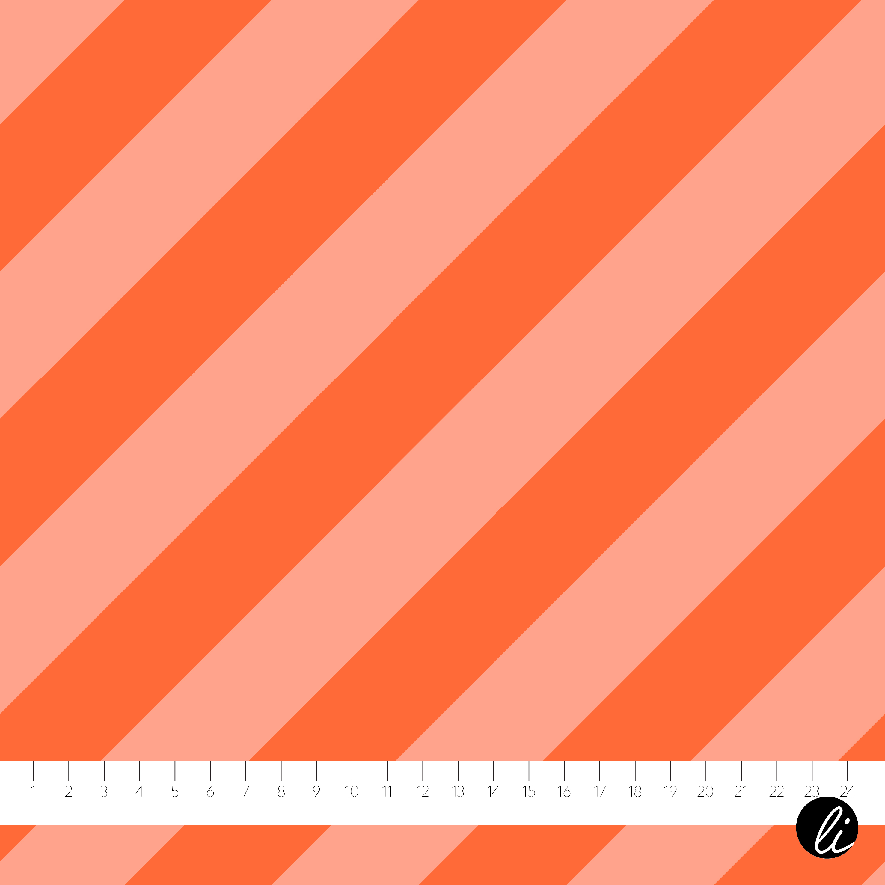 Bio Stoff  - Soft and Wild Diagonal Hot Coral - AndreaLiesert, orange, Streifen 