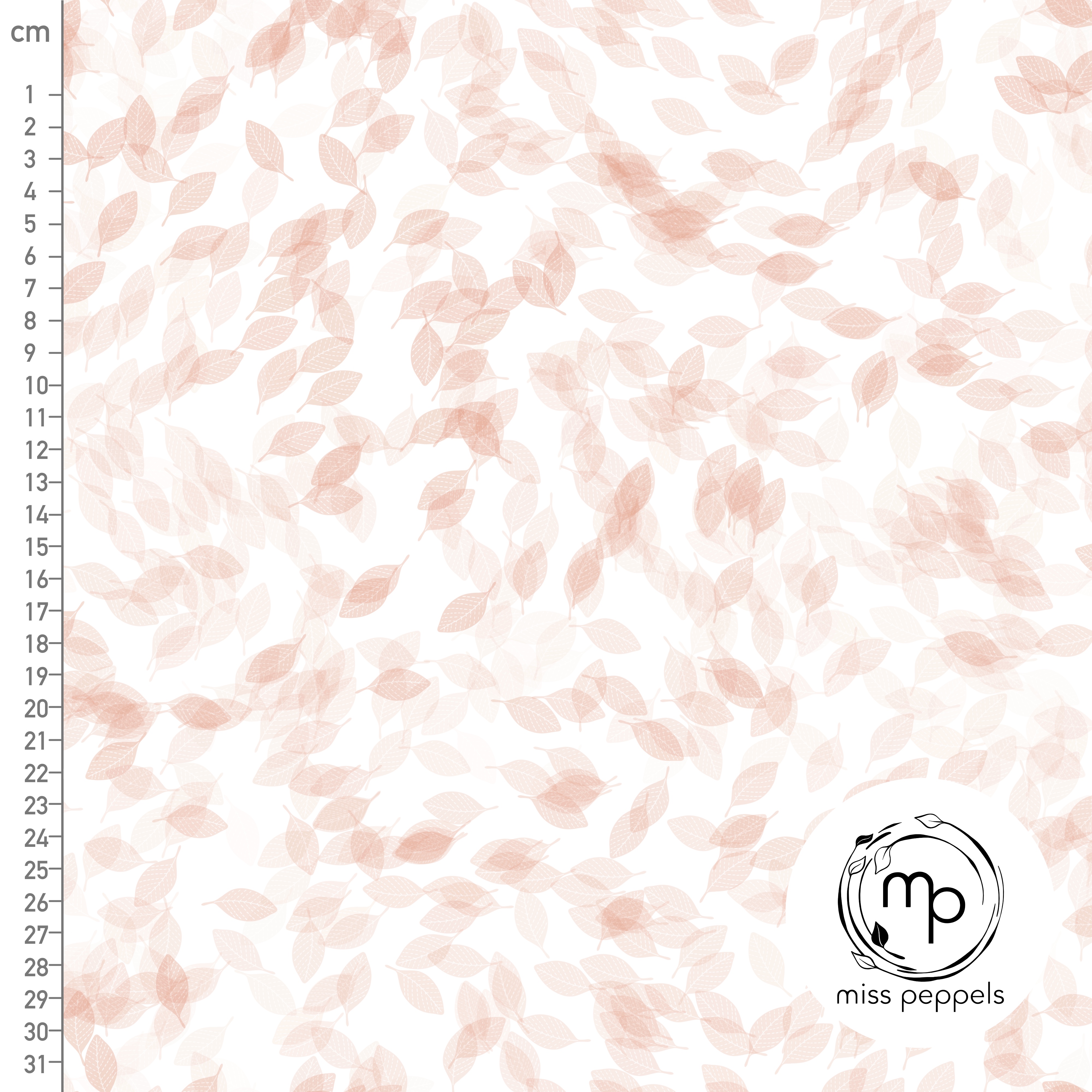 Bio Fabric - Leaf Dance White by misspeppels in pink