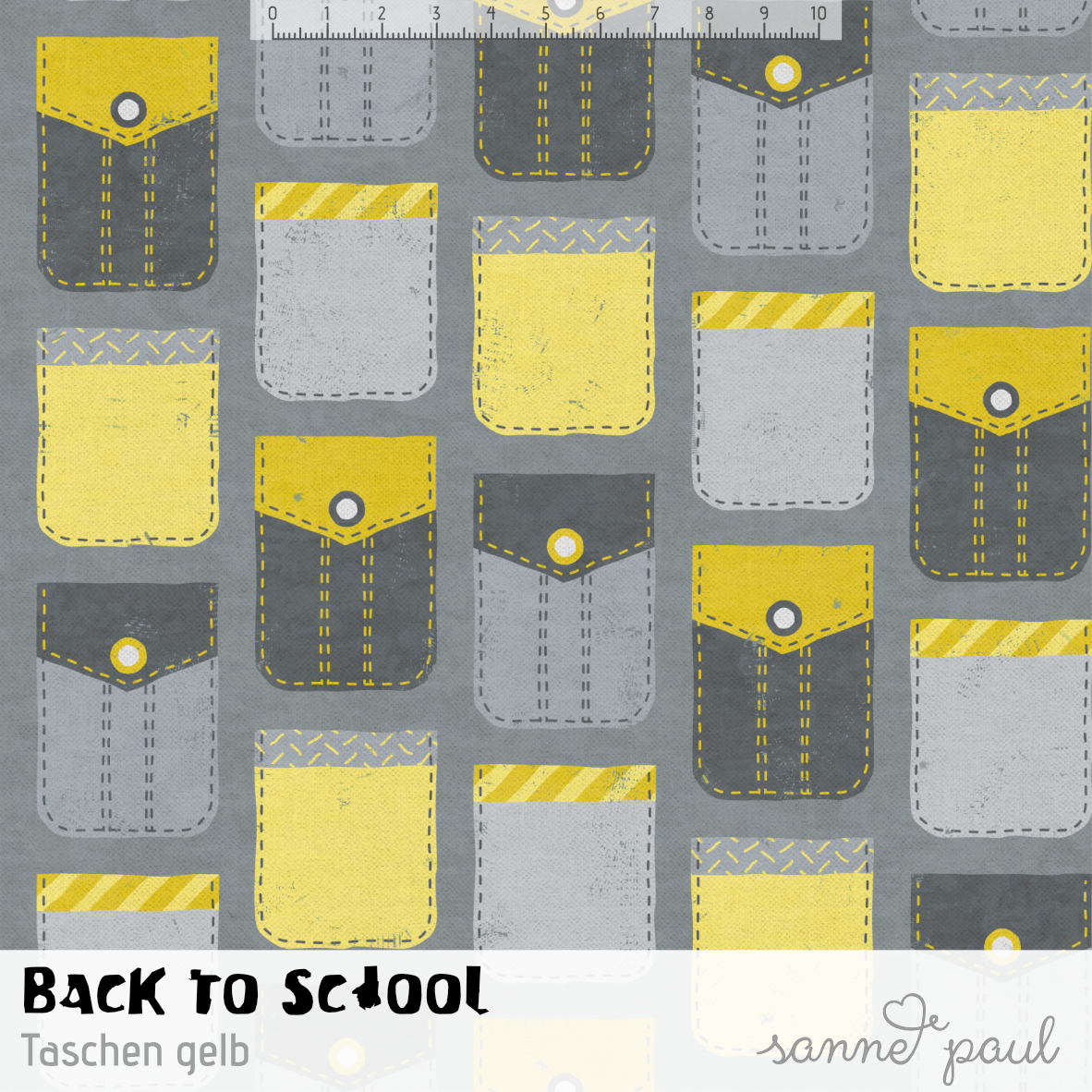 Bio Stoff - Back To School Taschen Gelb von Sanne Paul in gelb