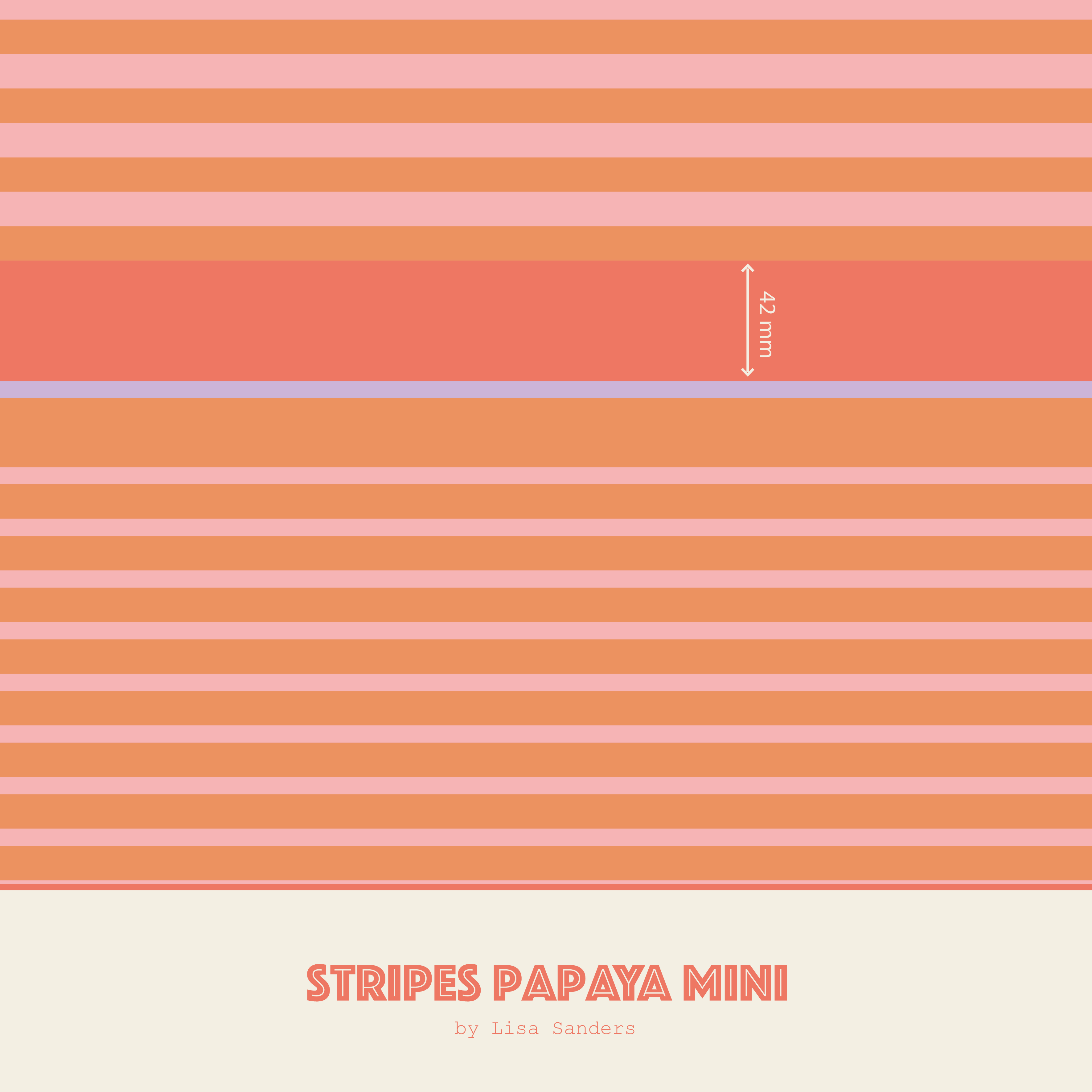 Bio Stoff  -  Stripes Horizontal Papaya mini 