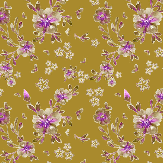 Bio Stoff - Aquarelltraum oliv - Evi Roider Design