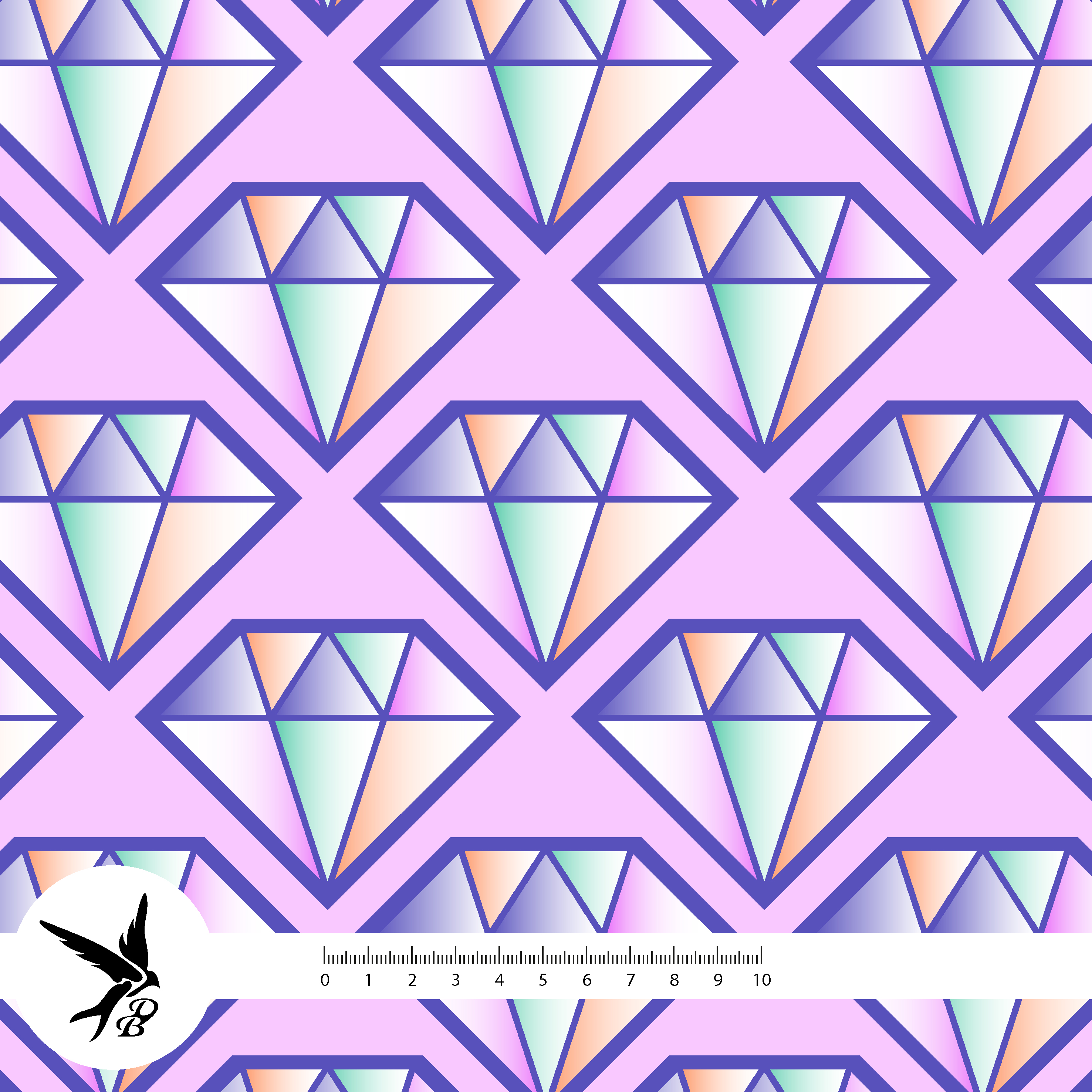 Bio Stoff  - Prism Glow Diamant Rosa - DanielaBonn, bunt, Geometrische Muster