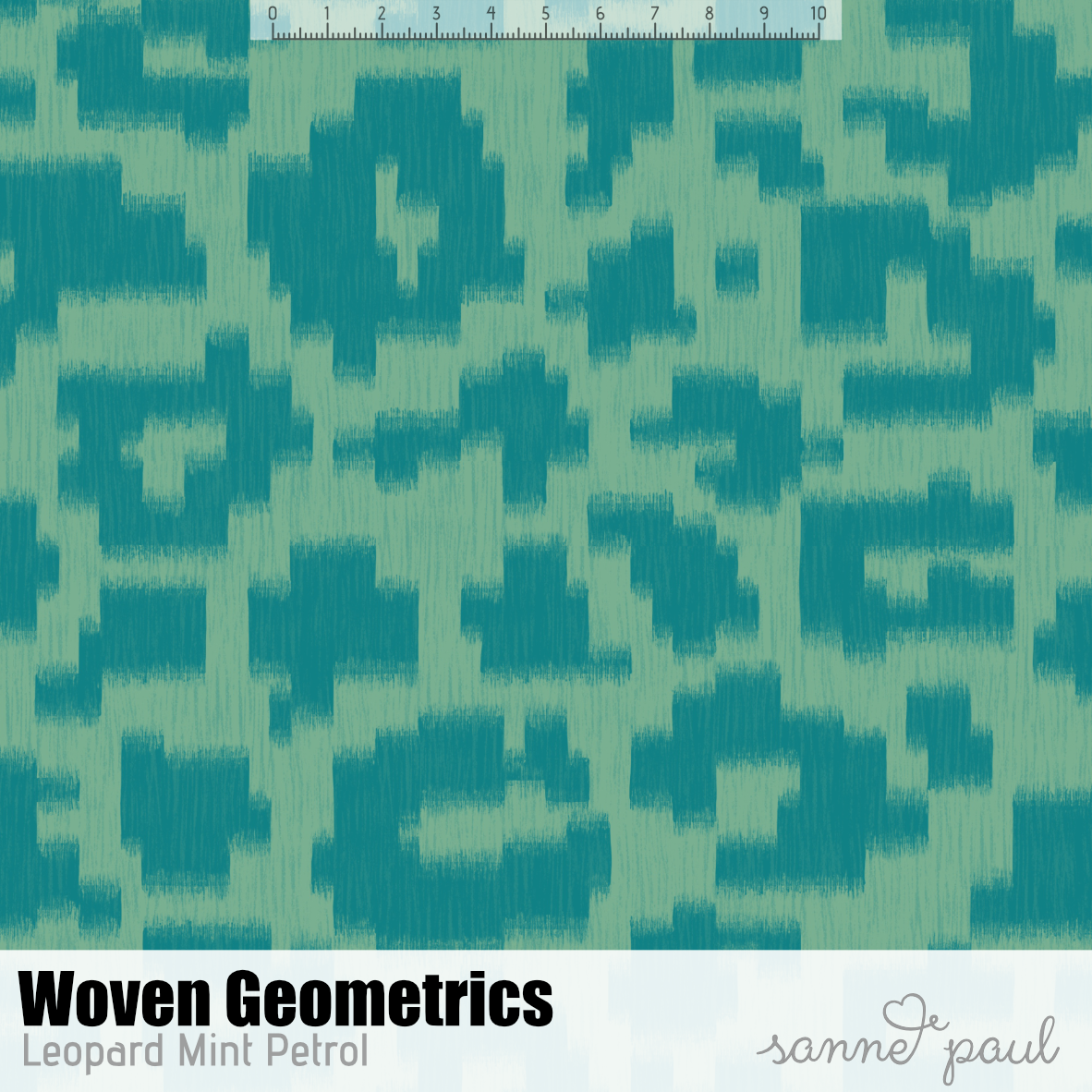 Bio Stoff - Woven Geometrics Leopard mint