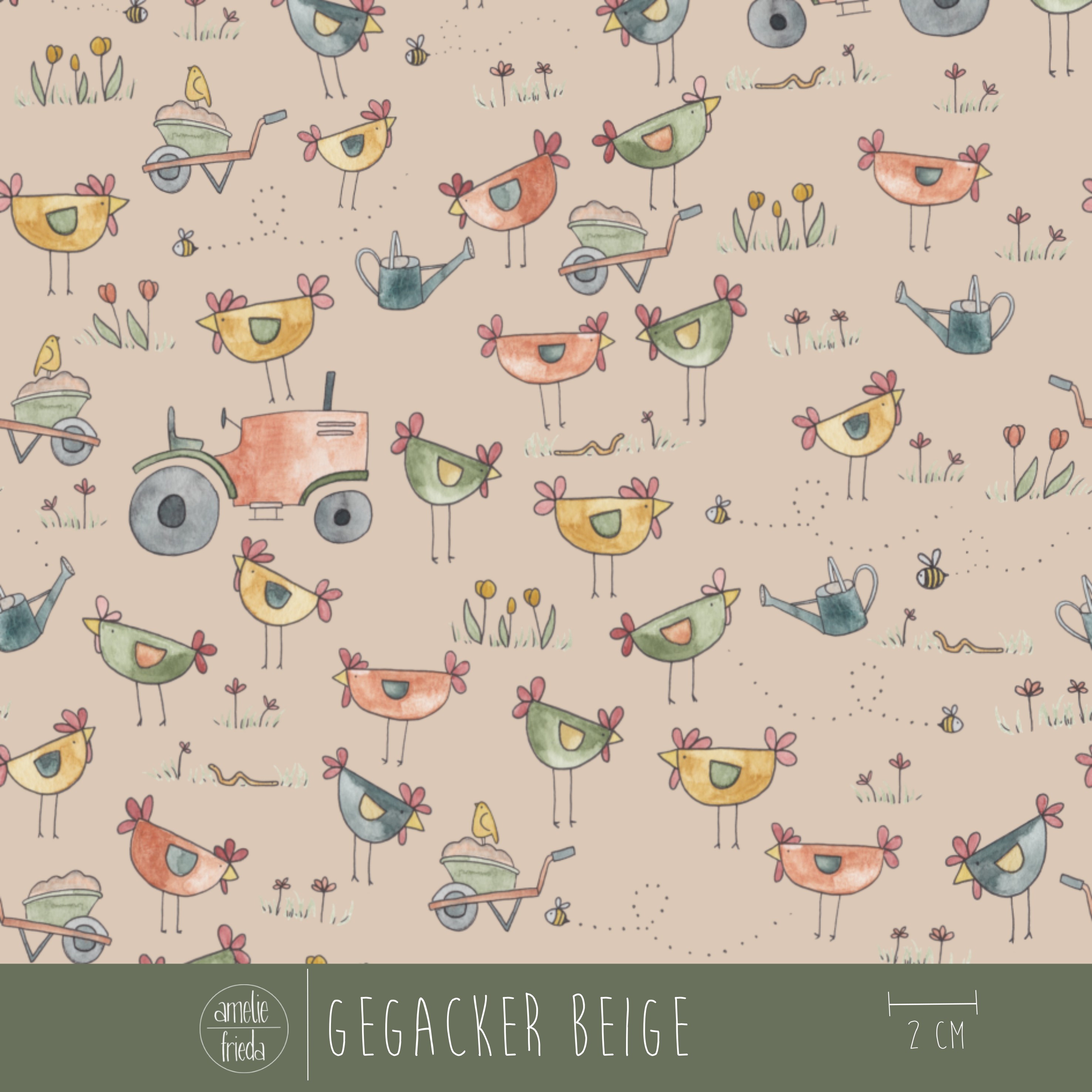 Bio Stoff - Gegacker Beige von Amelie Frieda in beige
