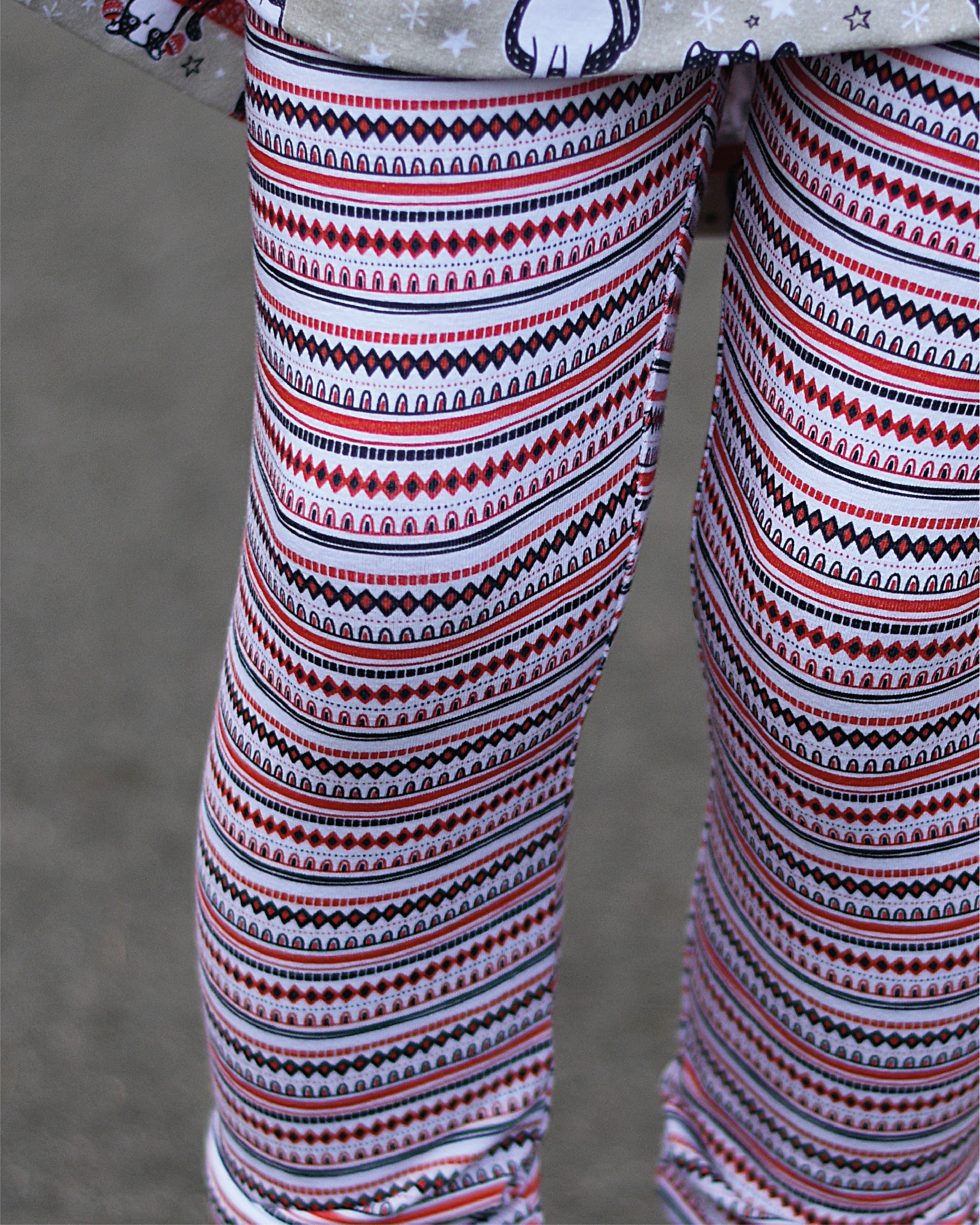 Bio Fabric - Cat Christmas Stripes beige