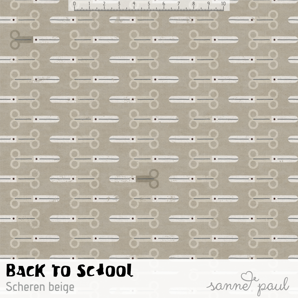 Bio Stoff - Back To School Scheren Beige von Sanne Paul in beige