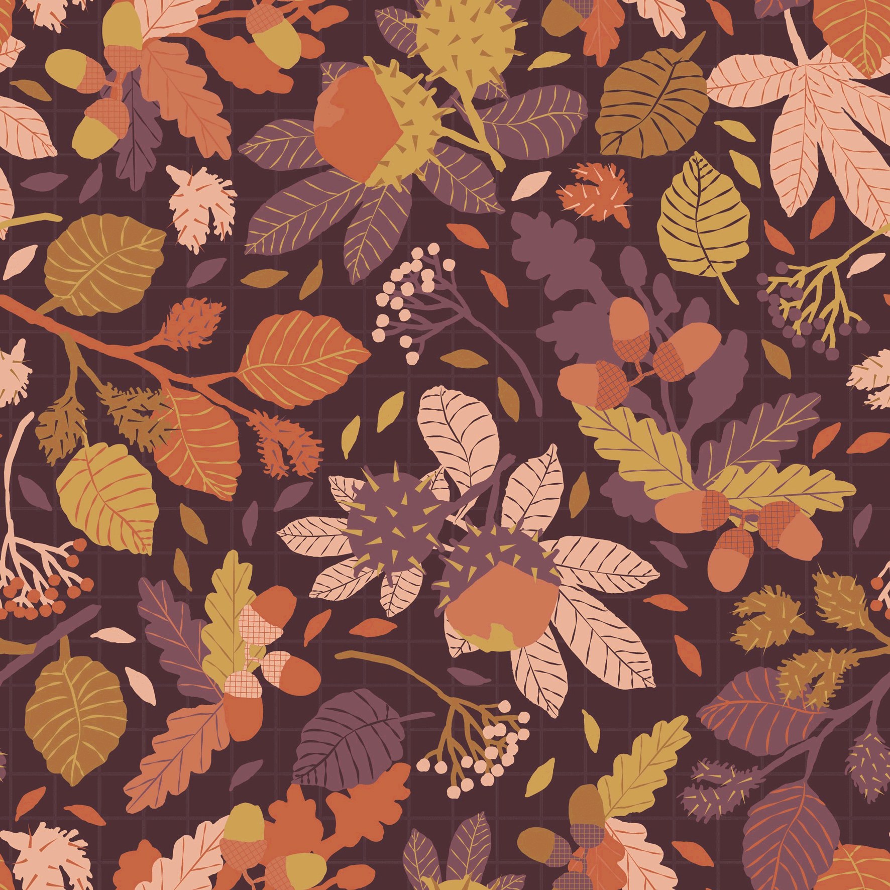 Bio Stoff - Fall In Love With Fall Violett von Deinki in lila