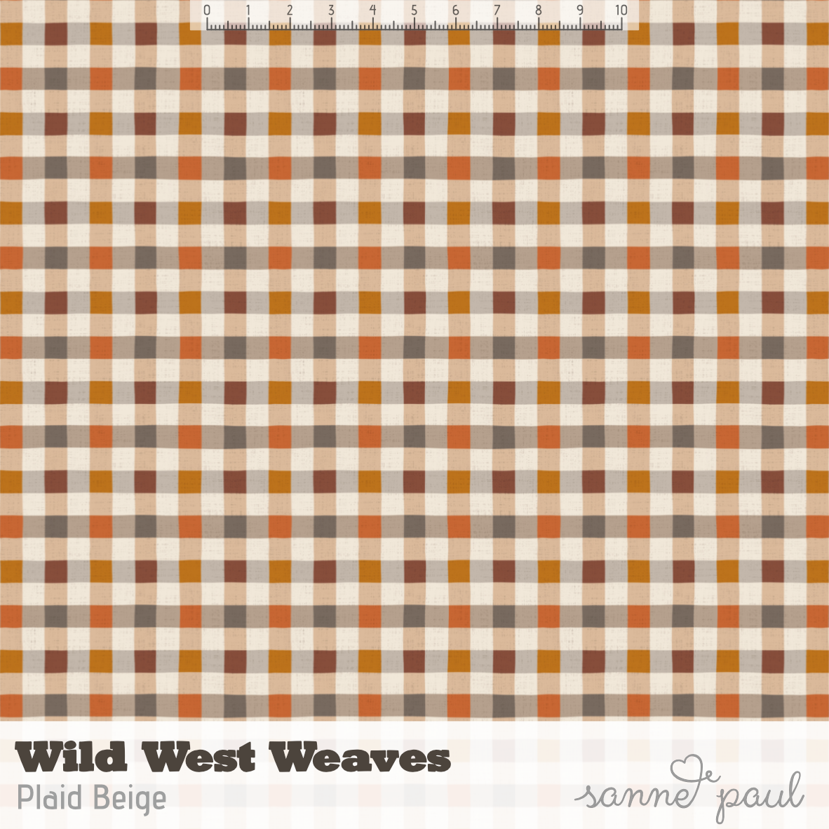 Organic Fabric - Wild West Weaves Plaid Beige by Sanne Paul in beige
