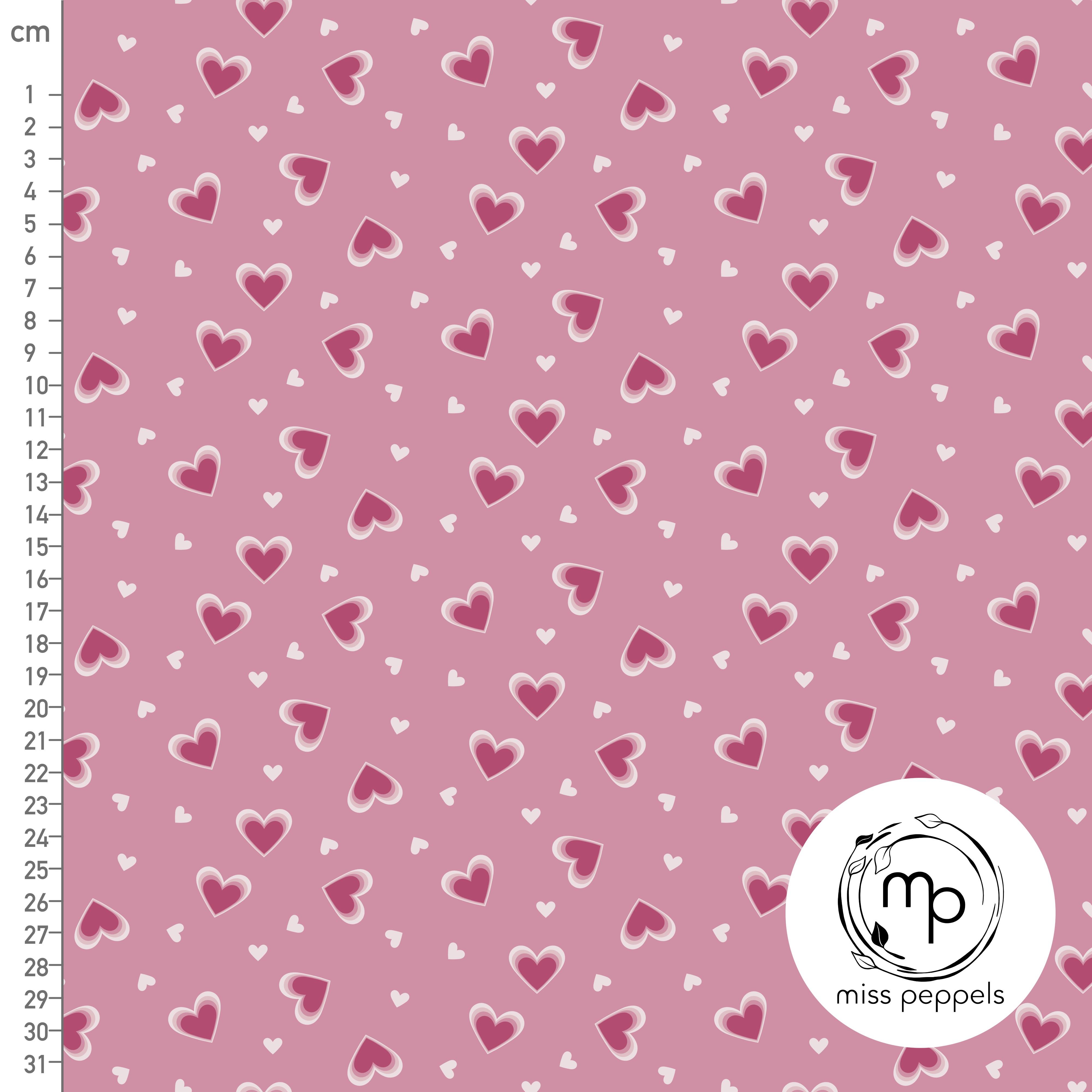 Bio Webware Stoff - Herzen rosa - misspeppels, rosa, Herzen, 100% Bio-Baumwolle Bio Webware Stoff - Herzen rosa - misspeppels, rosa, Herzen, 100% Bio-Baumwolle