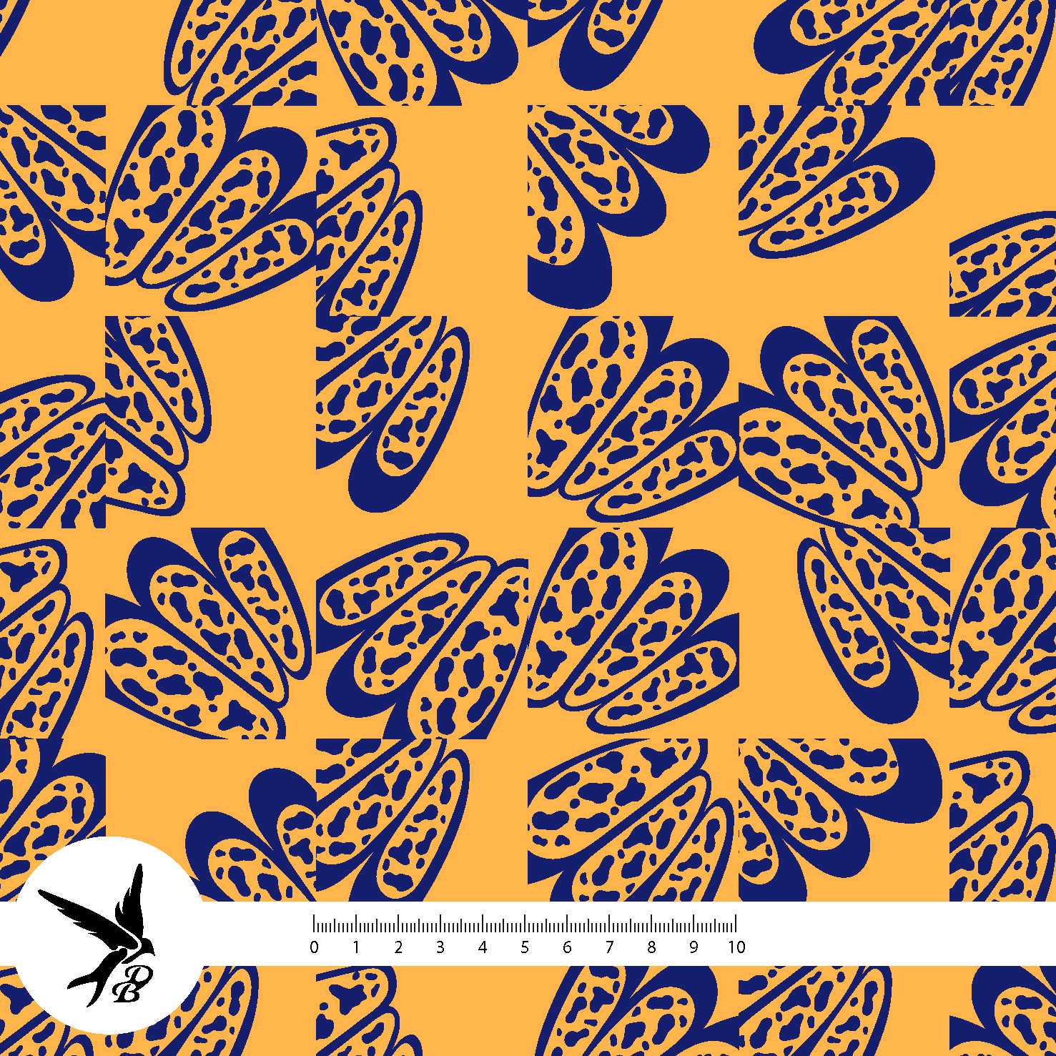 Bio Stoff - Abstrakt Orange von Daniela Bonn in orange