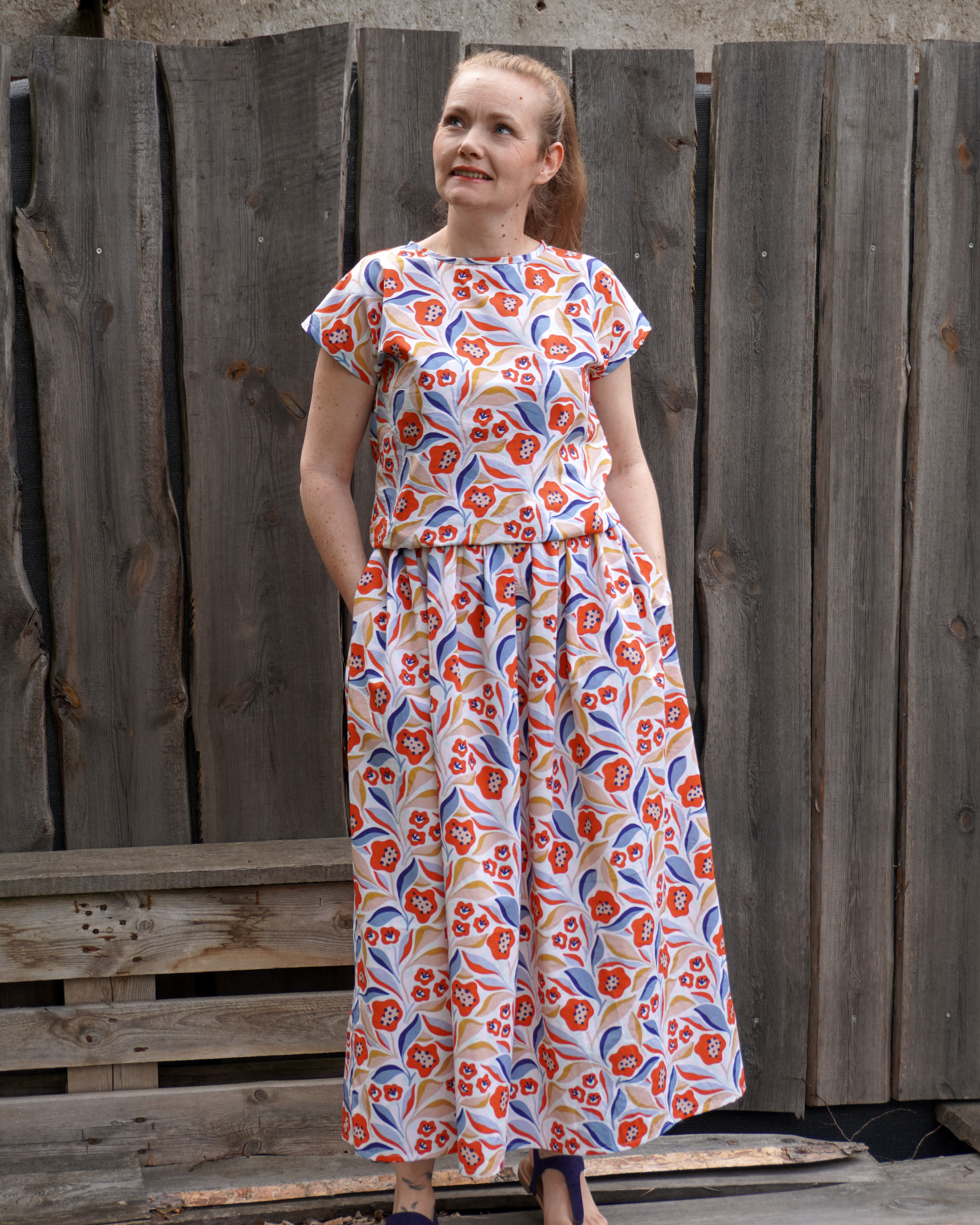 Organic fabric  - Küstenatelier Blumen multicolor