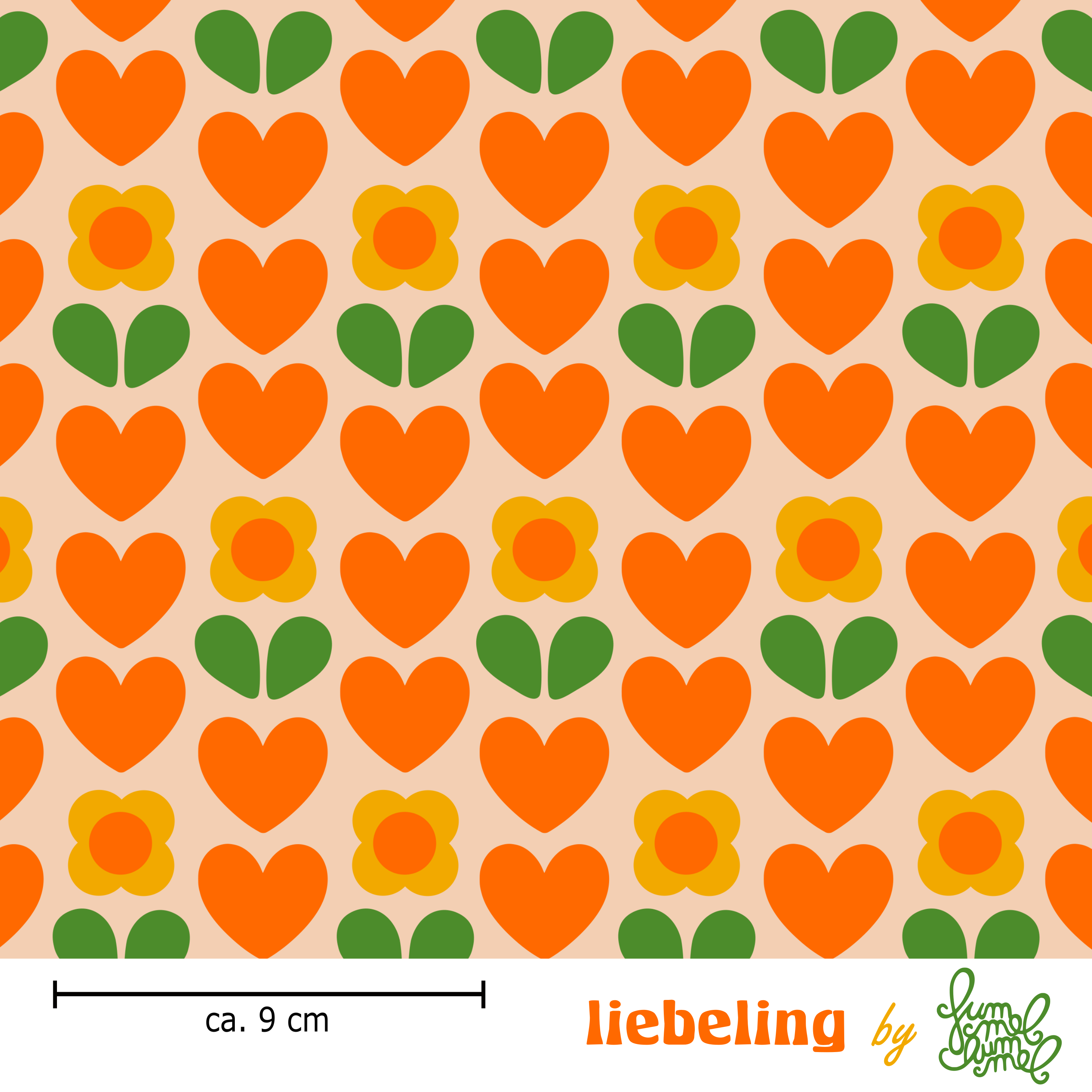 Organic fabric  - Liebeling orange