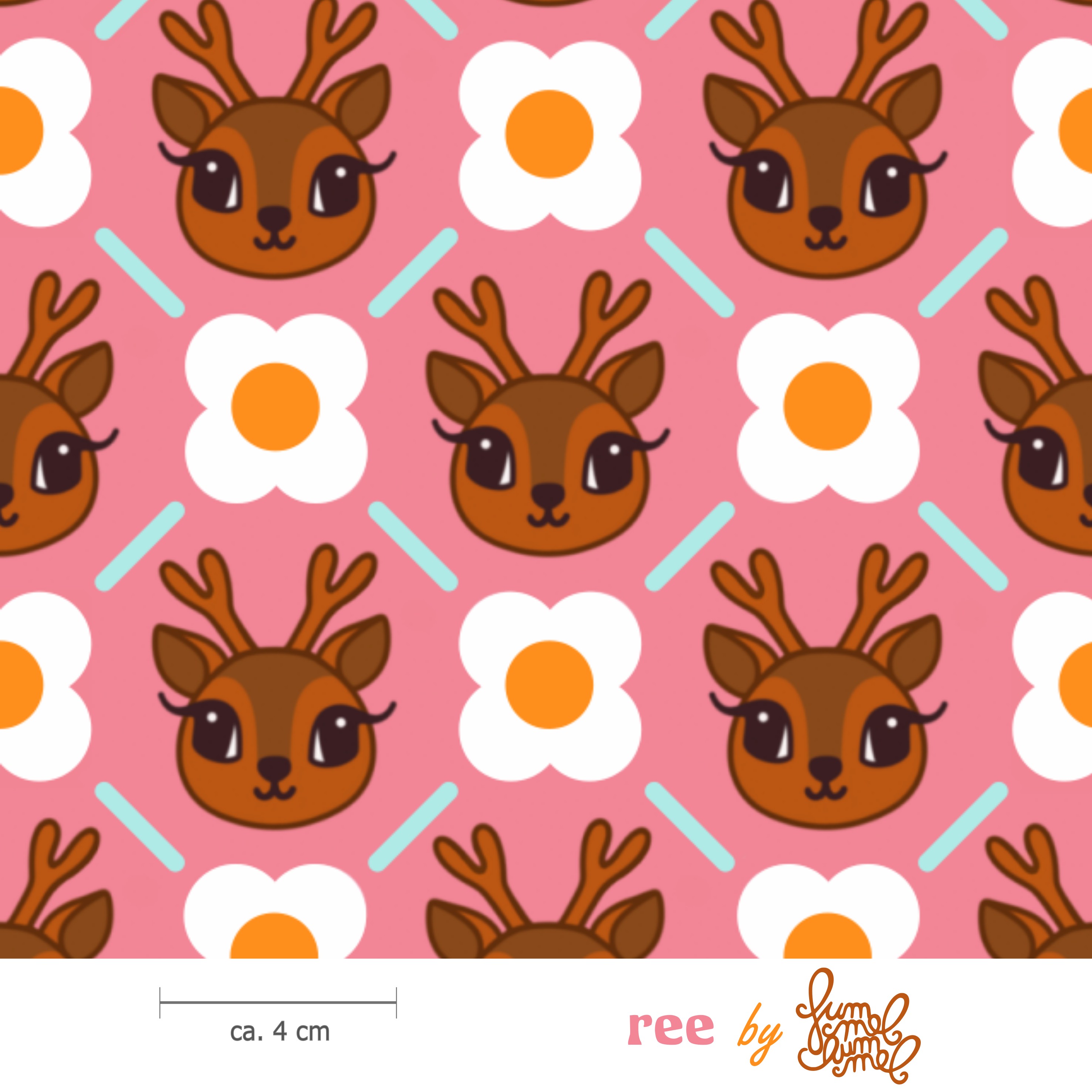 Bio Stoff  - Ree Rosa - Fummelhummel, rosa, Kinder, Tiere