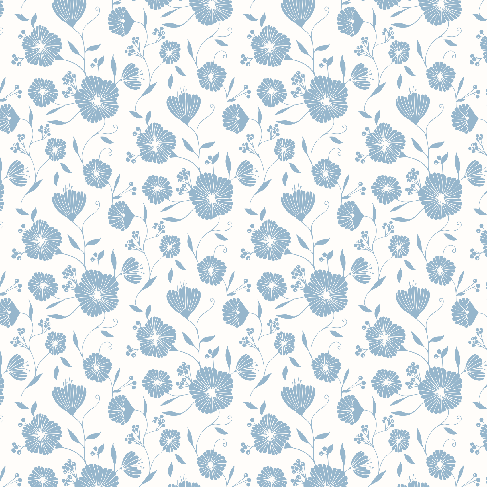 Blumenranke, blau, Webware Blumenranke, blau, Webware