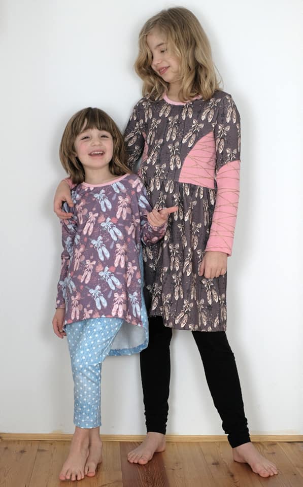 Bio Webware Stoff  -  Ballettschuhe  - LilleSelection, beere, 100% Bio-Baumwolle