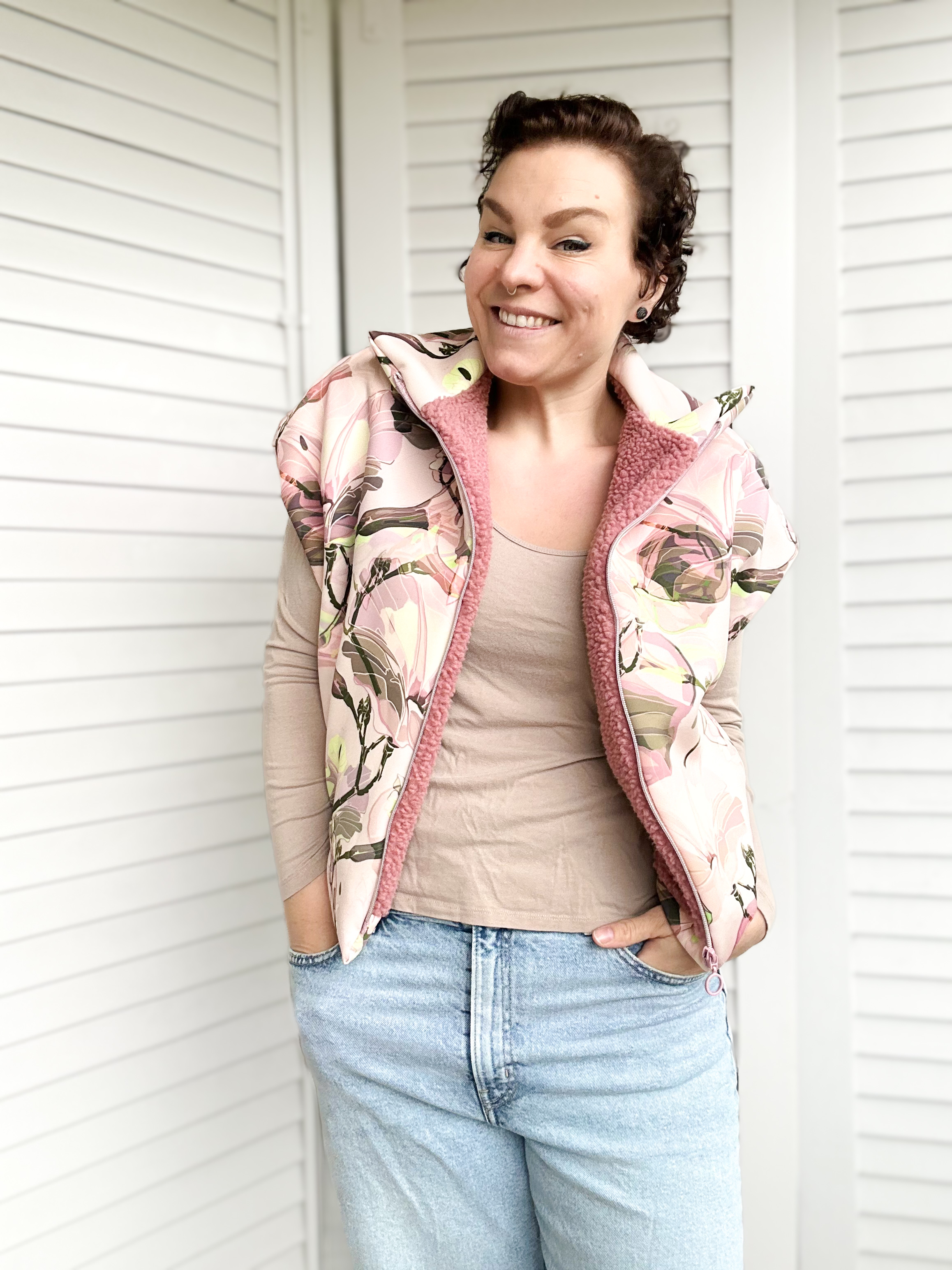 Organic fabric  - Deepflower rose