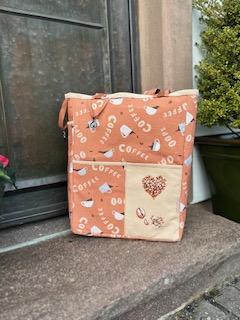 Organic Fabric - Oops Coffee Orange 