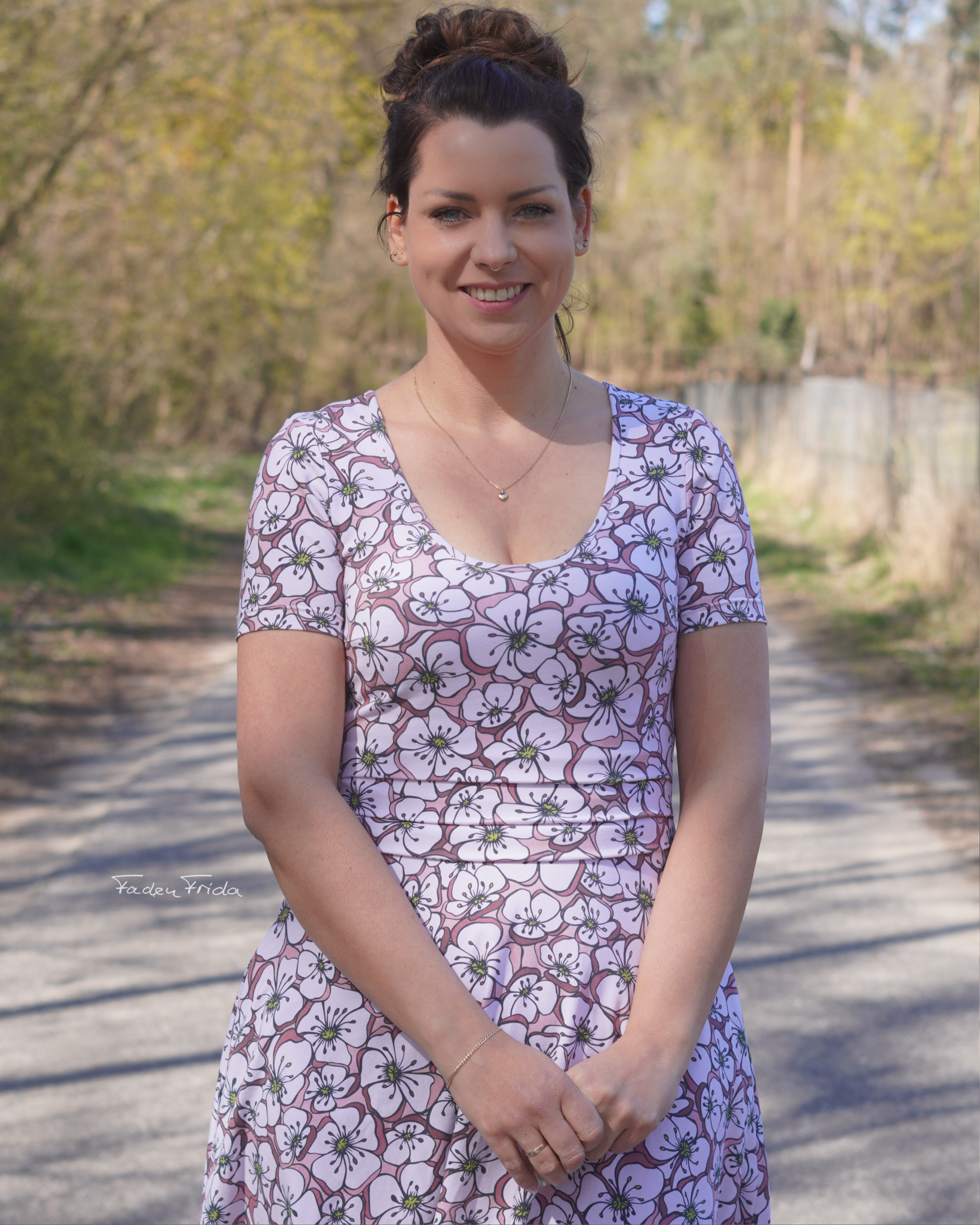 Bio Stoff  - Obstblüten rosa