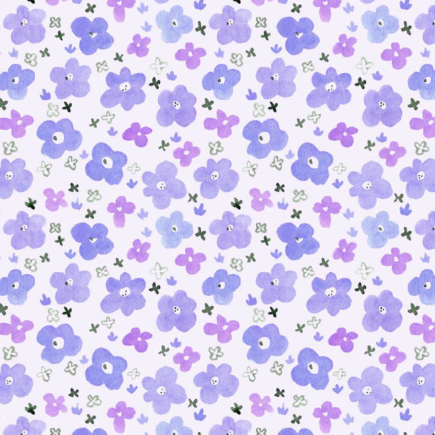 Organic fabric - Happy Flower Girl violet - Kristin Tessen
