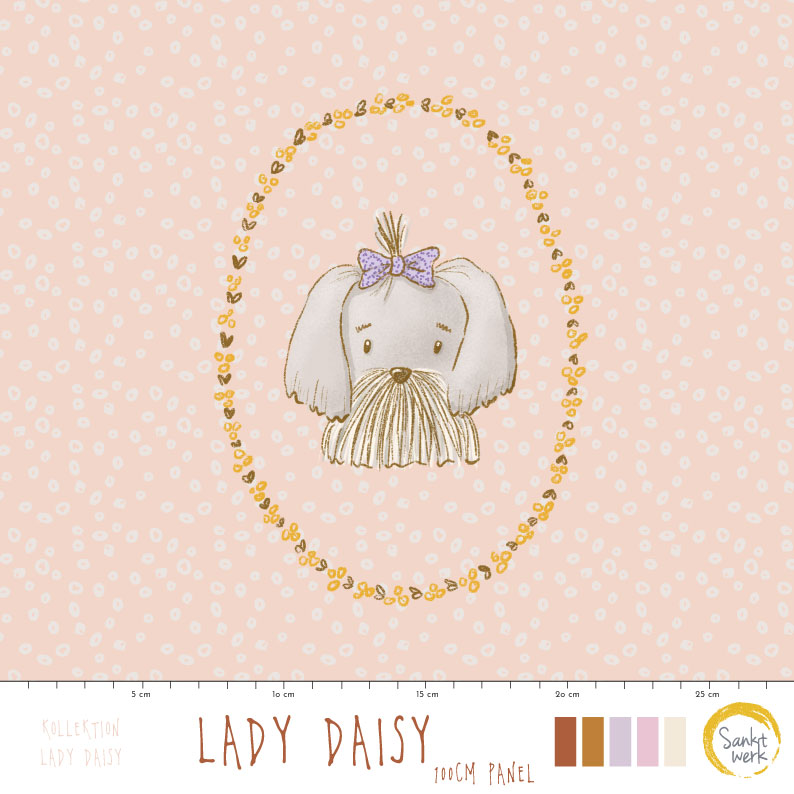 Bio Stoff - 1,0 m Panel Lady Daisy von Sanktwerk in rosa