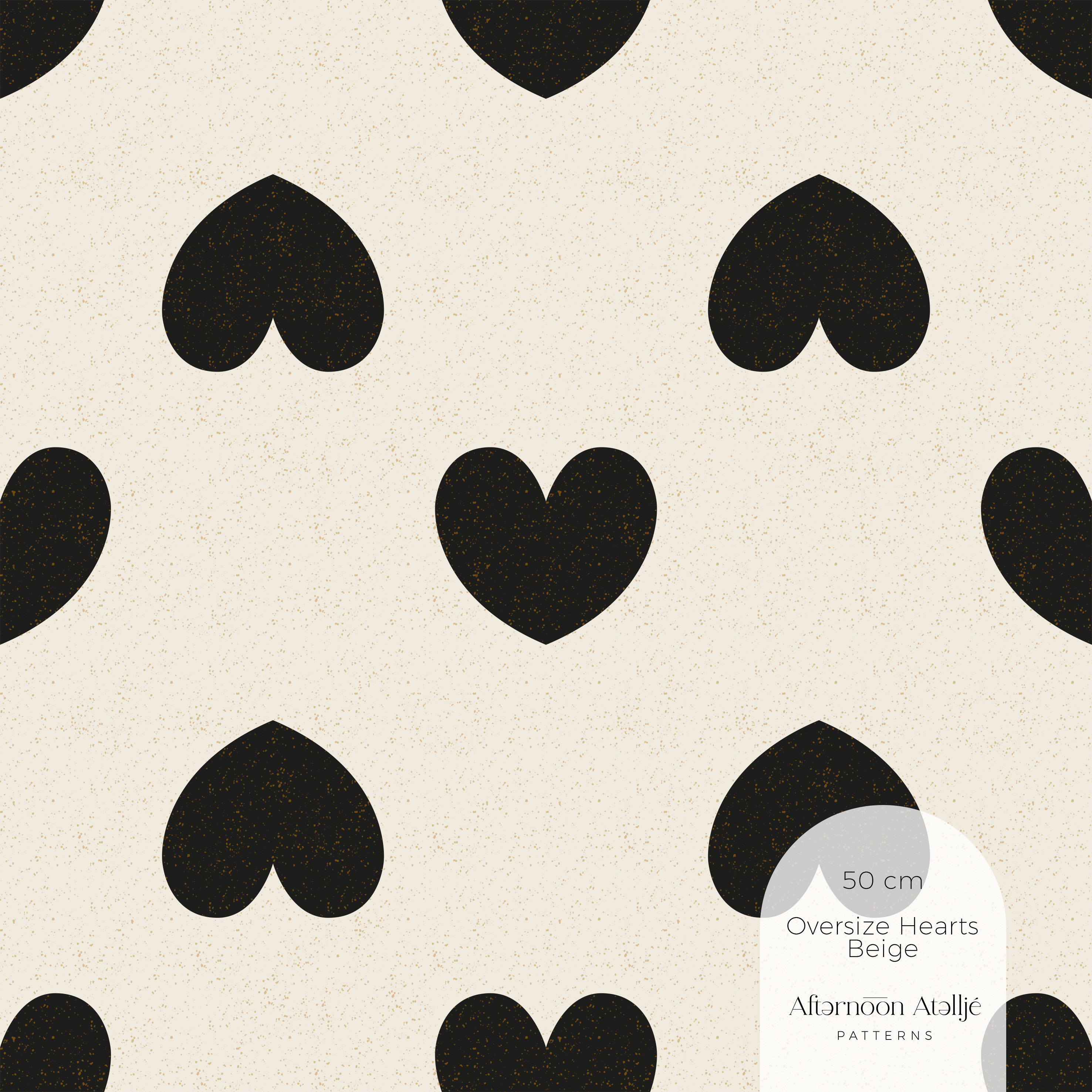 Bio Stoff - Oversize Hearts creme