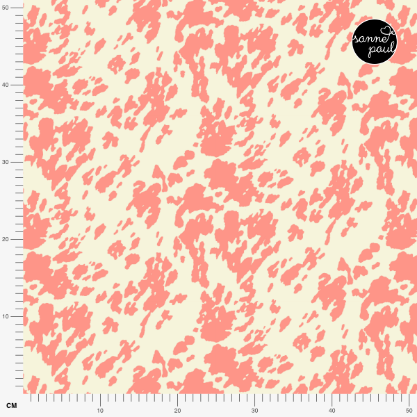 Organic fabric - Sommergold Kuhfellmuster pink