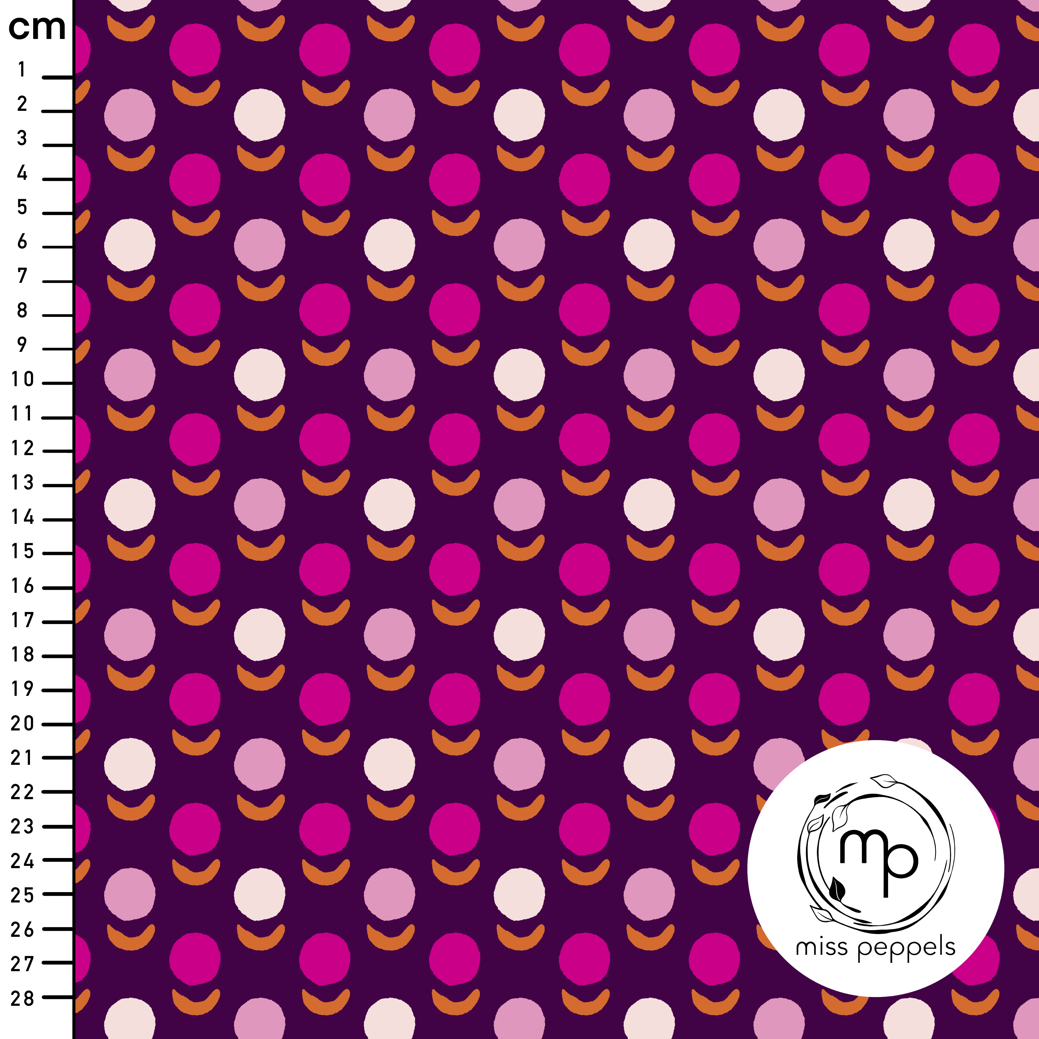 Bio Fabric - Flower Dots4 by misspeppels in purple