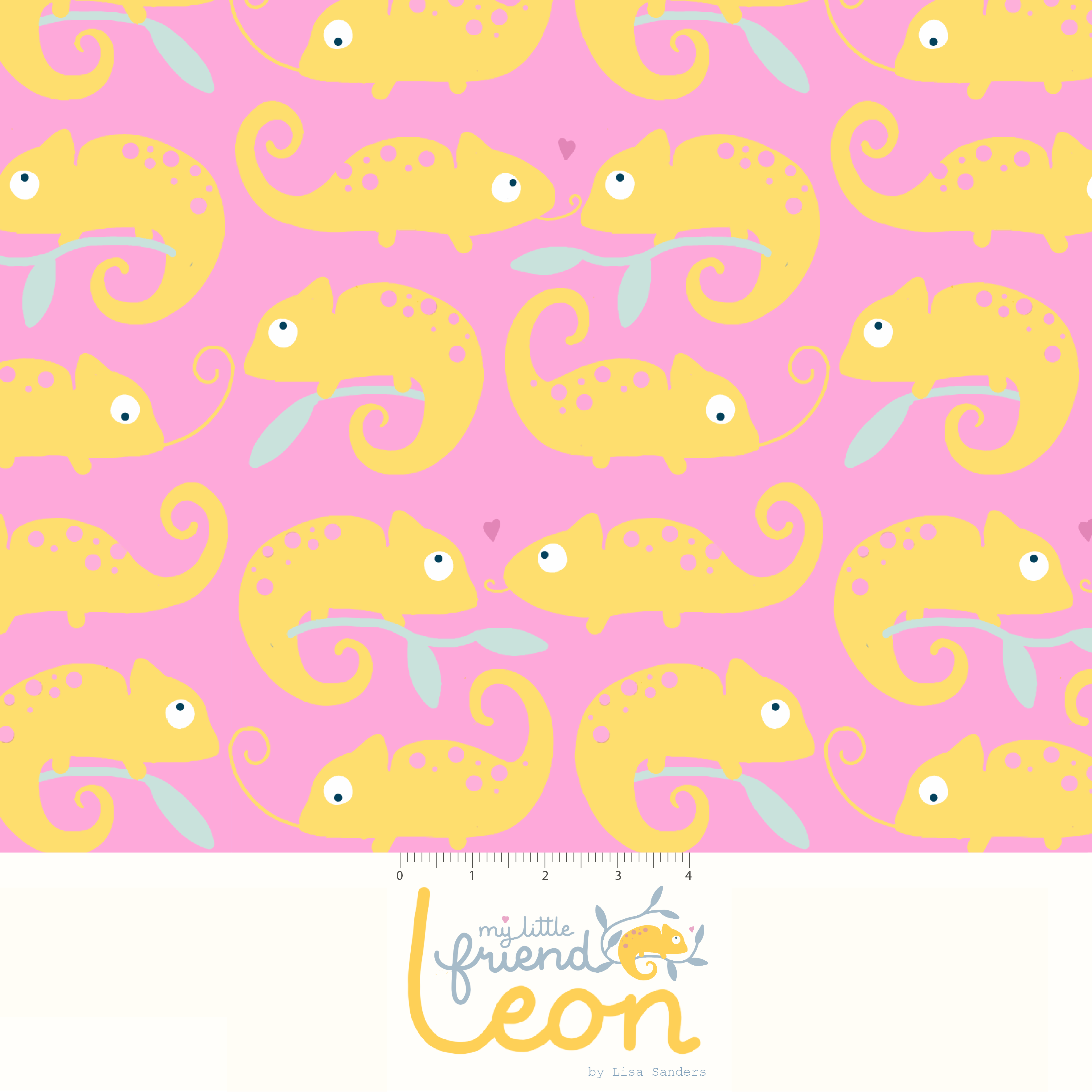 Organic fabric -  Leon my Little Friend pink