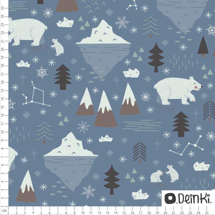 Bio Stoff - Eisbär in der Arktis blau