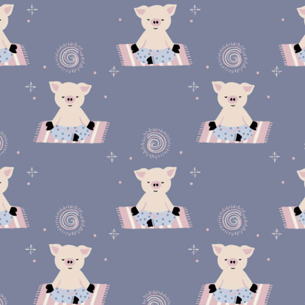 Organic fabric - Meditation blue - misspeppels