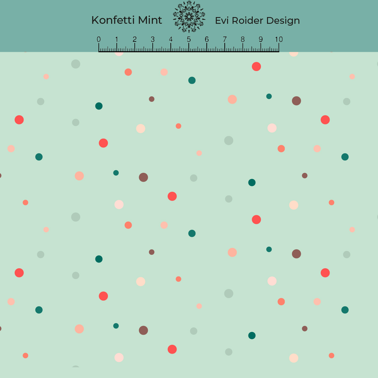 Bio Stoff  -  Konfetti  - EviRoiderDesign, Sommer, Punkte, mint