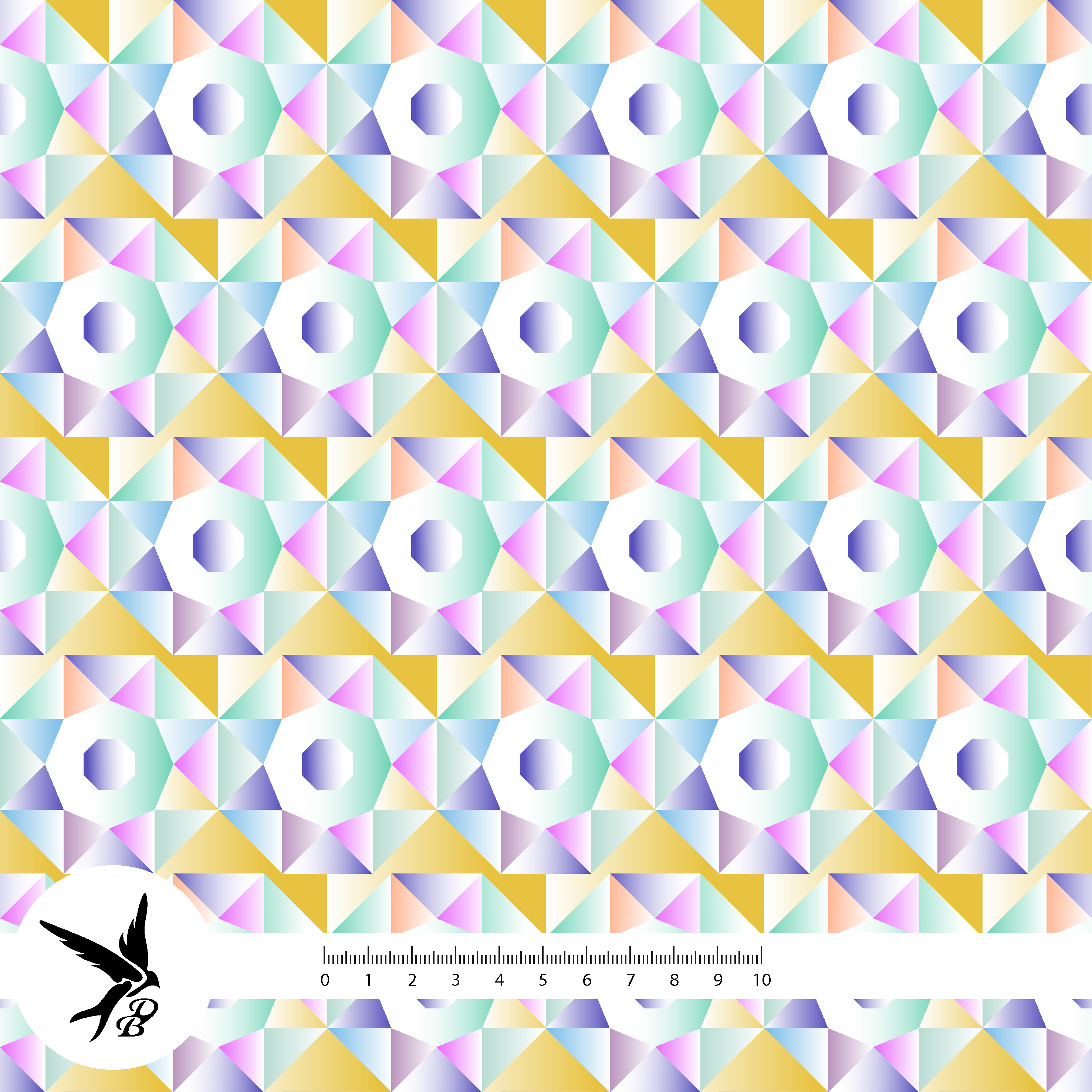 Bio Summersweat Stoff  - Prism Glow Orange - DanielaBonn, bunt, Geometrische Muster Breite 150 cm
