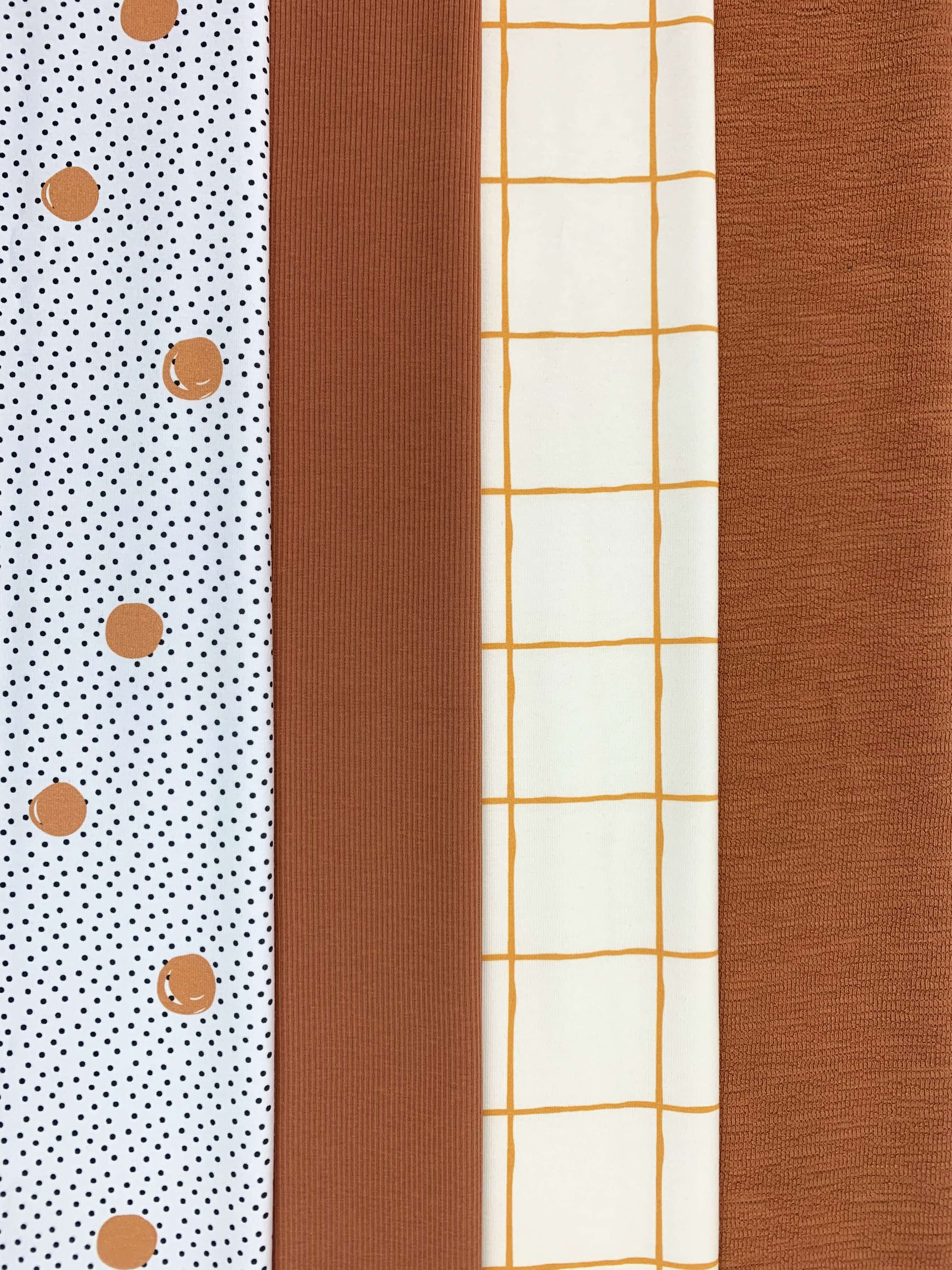 Bio Webware Stoff - Waffle Dots caramel - etvoila, weiß, Punkte, 100% Bio-Baumwolle Bio Webware Stoff - Waffle Dots caramel - etvoila, weiß, Punkte, 100% Bio-Baumwolle