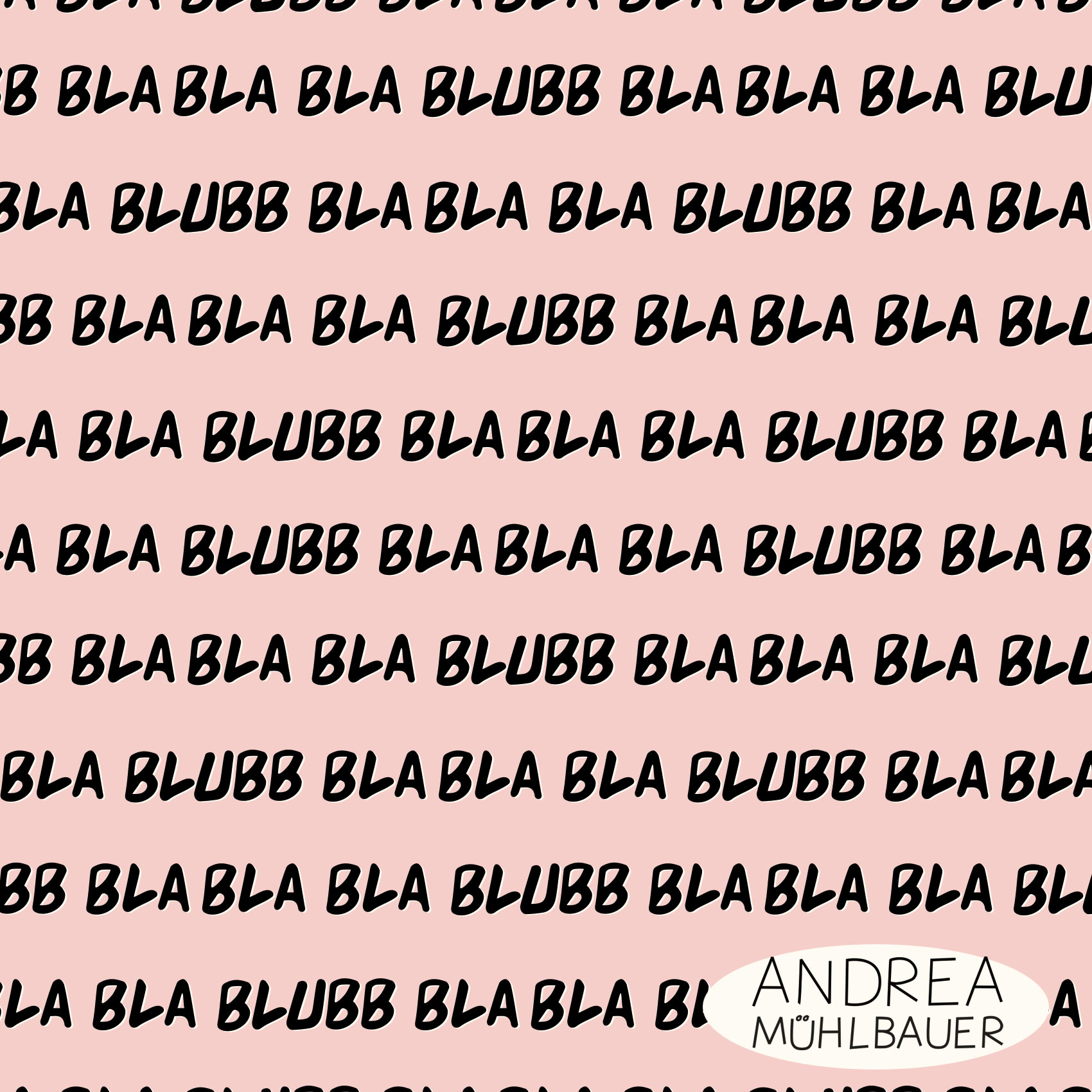 Bio Stoff  - Bla Bla Blubb Light Pink - AndreaMuehlbauer, Rosa, Schrift