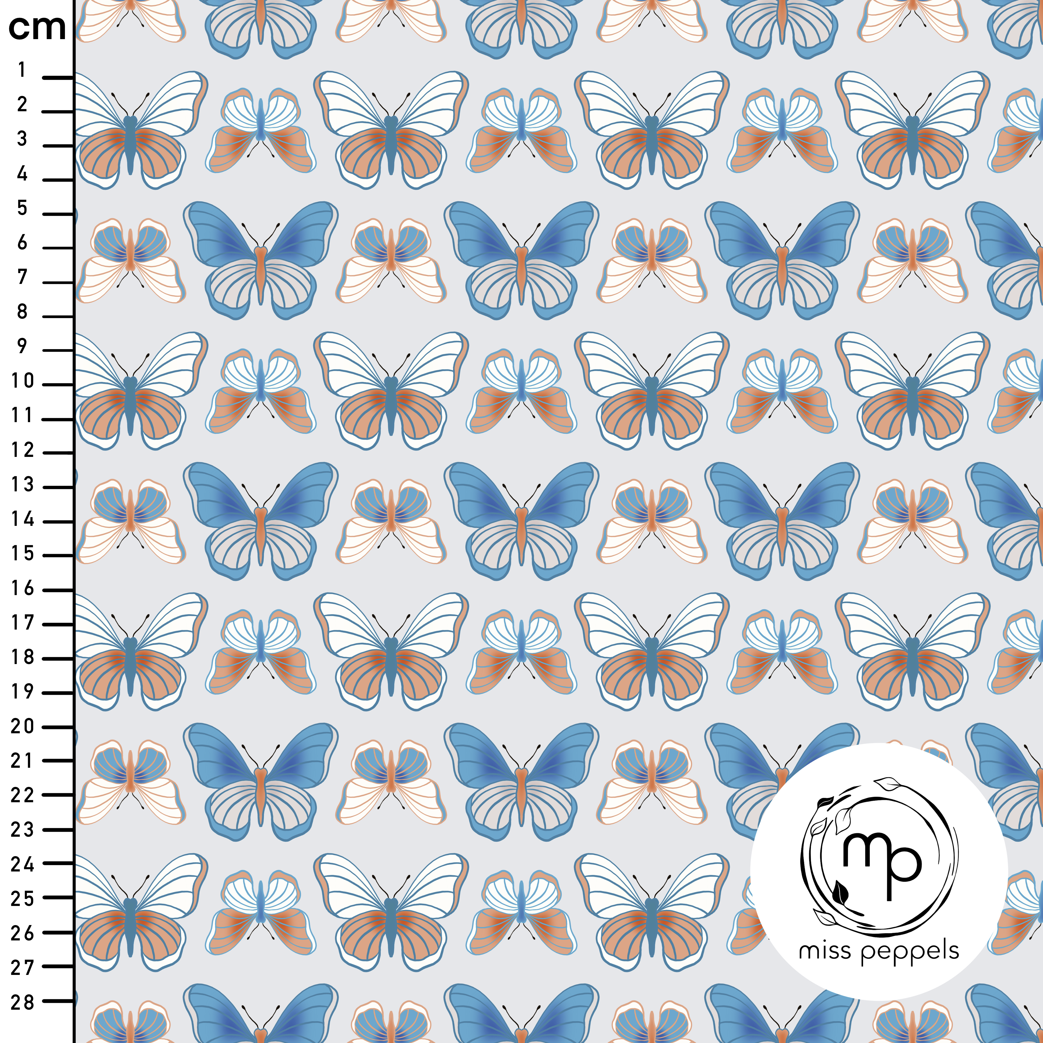 Bio Stoff  - Schmetterling Reihe blau