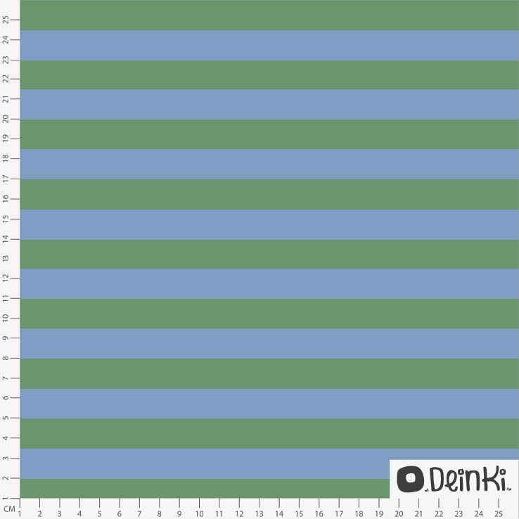 Bio Summersweat Stoff  - Dünne Streifen Grün Hellblau - Deinki, grün, Streifen Breite 150 cm
