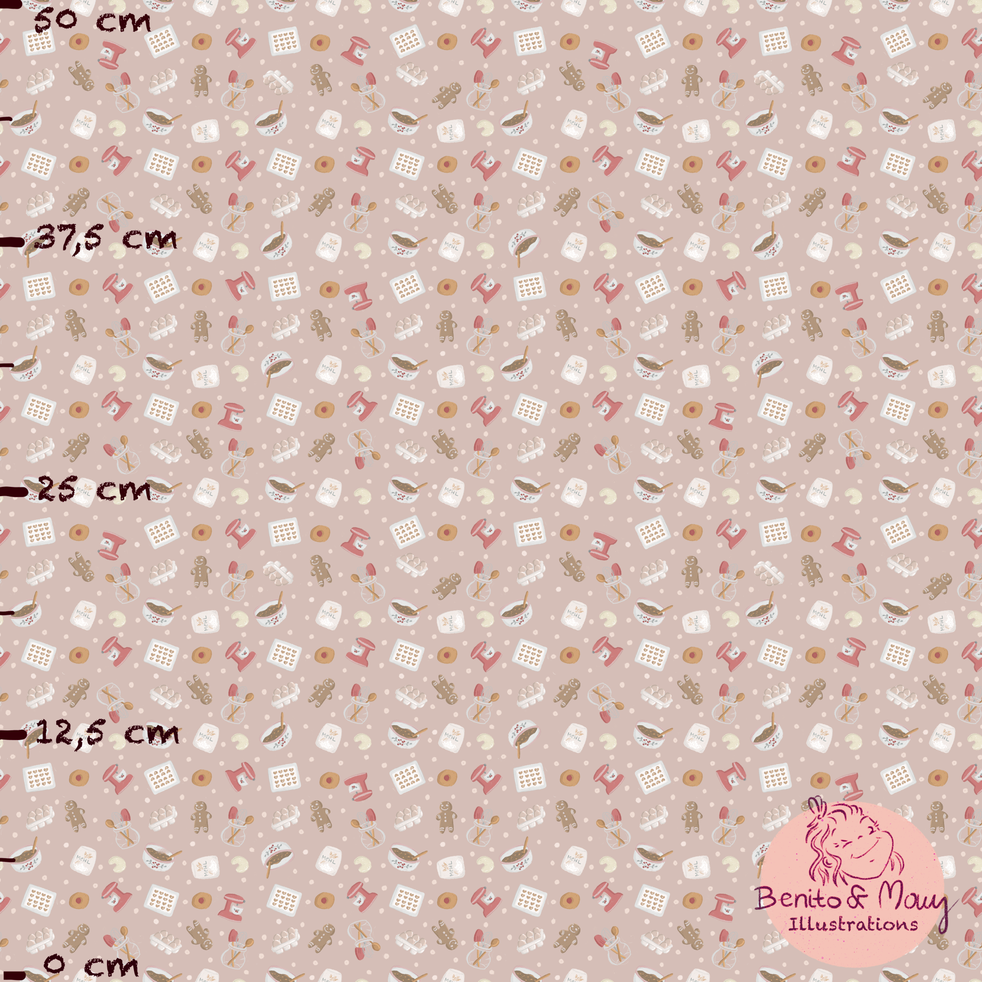 Bio Stoff - Baking Joy Dots soft pink, small 