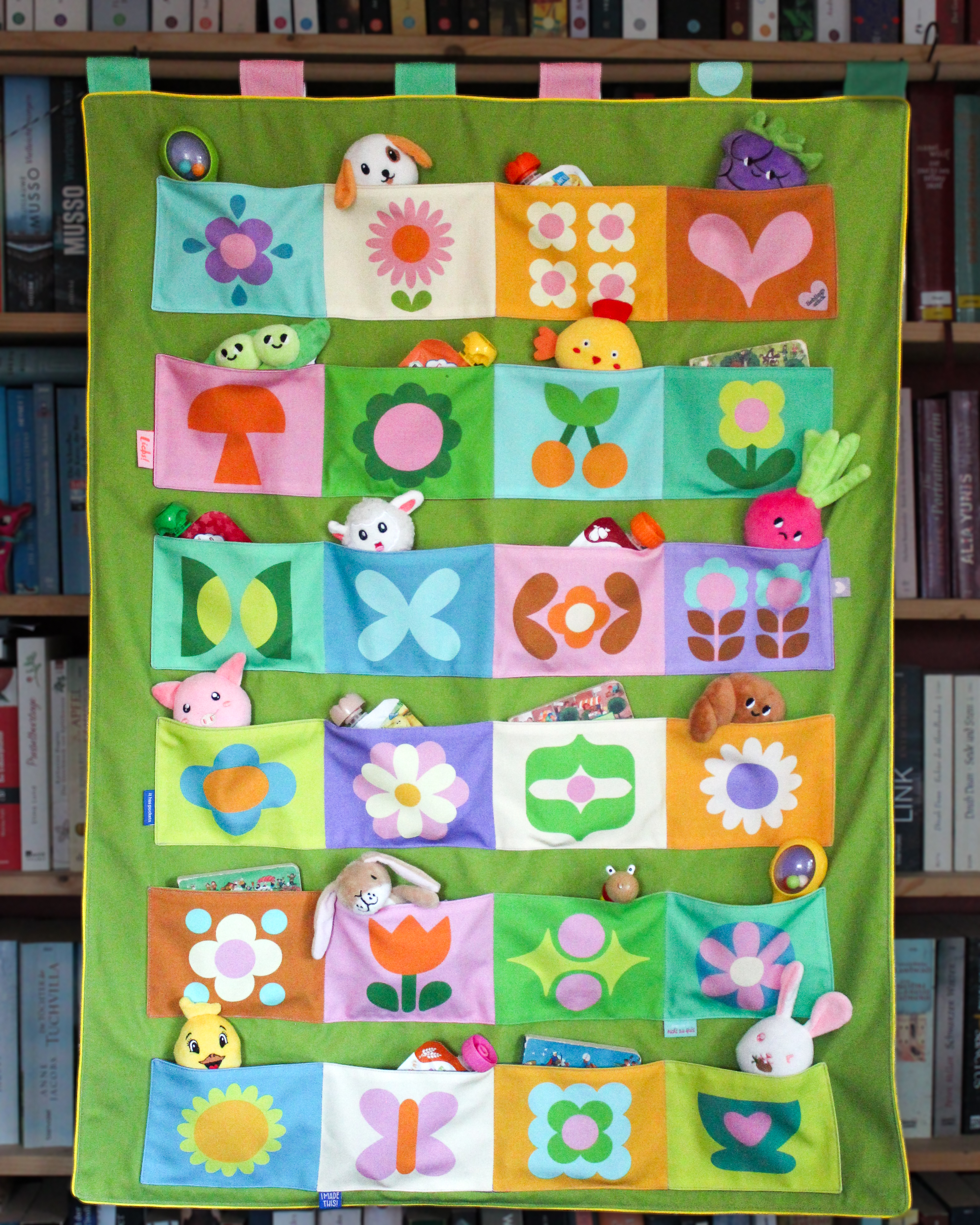 Bio Stoff  - 1m Panel Adventskalender Buntensilo bunt