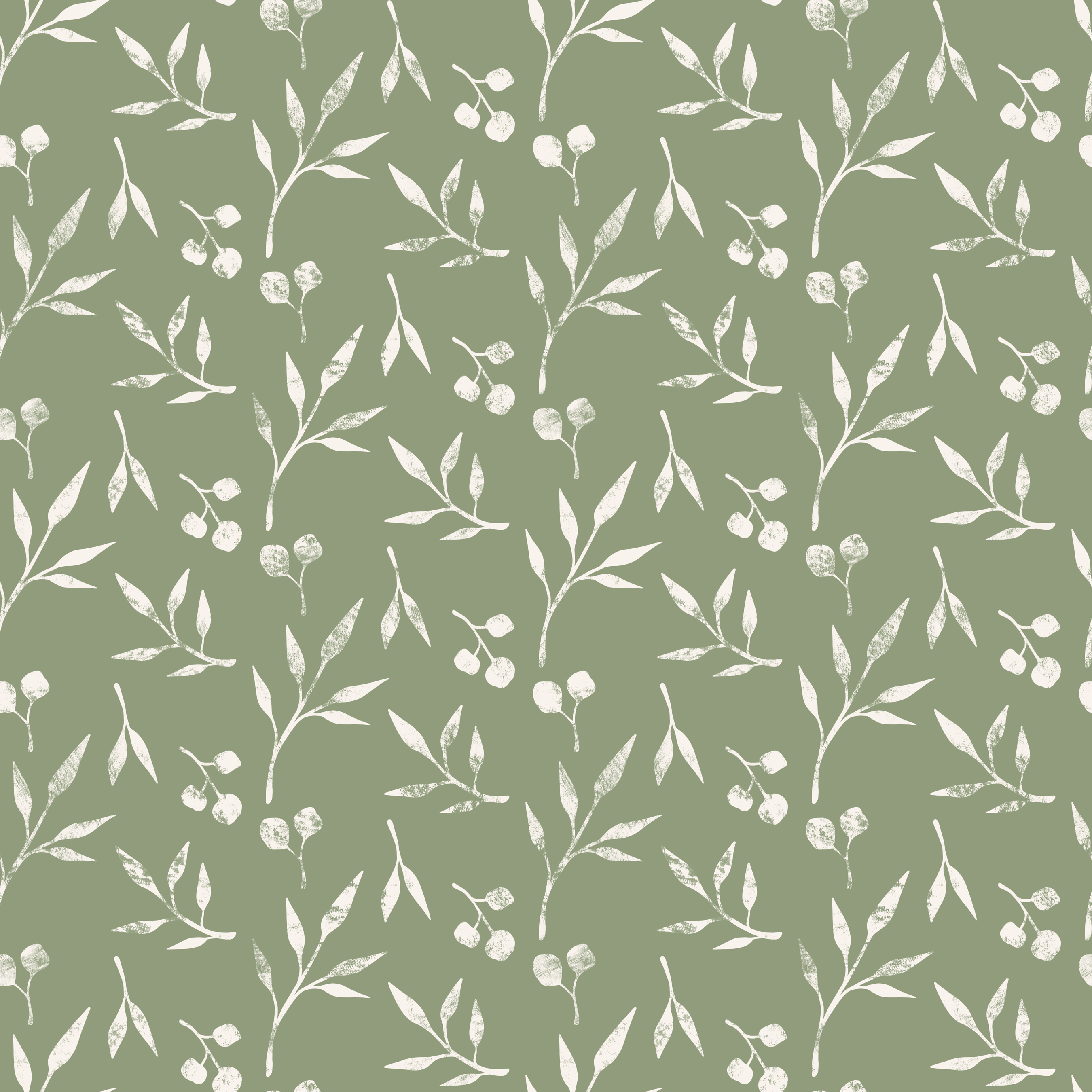 Organic Fabric - Branches Green by misspeppels in green