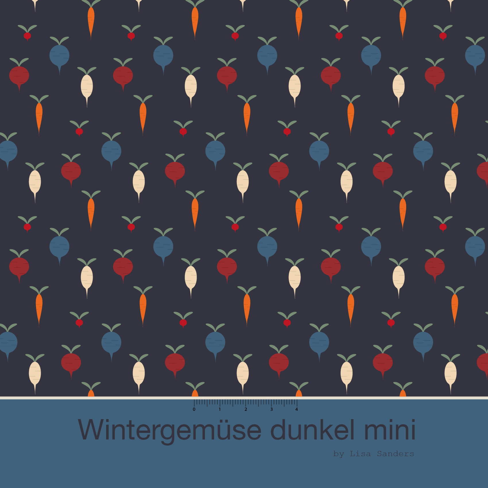 Bio Jersey Stoff - Wintergemüse Mini dunkel - LisaSanders, blau, Obst & Gemüse, Breite 150 cm Bio Jersey Stoff - Wintergemüse Mini dunkel - LisaSanders, blau, Obst & Gemüse, Breite 150 cm