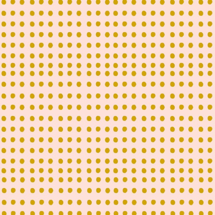 Bio Stoff  -  Kitty Garden Dotties  - LilleSelection, Punkte, beige, senf, Geometrische Muster