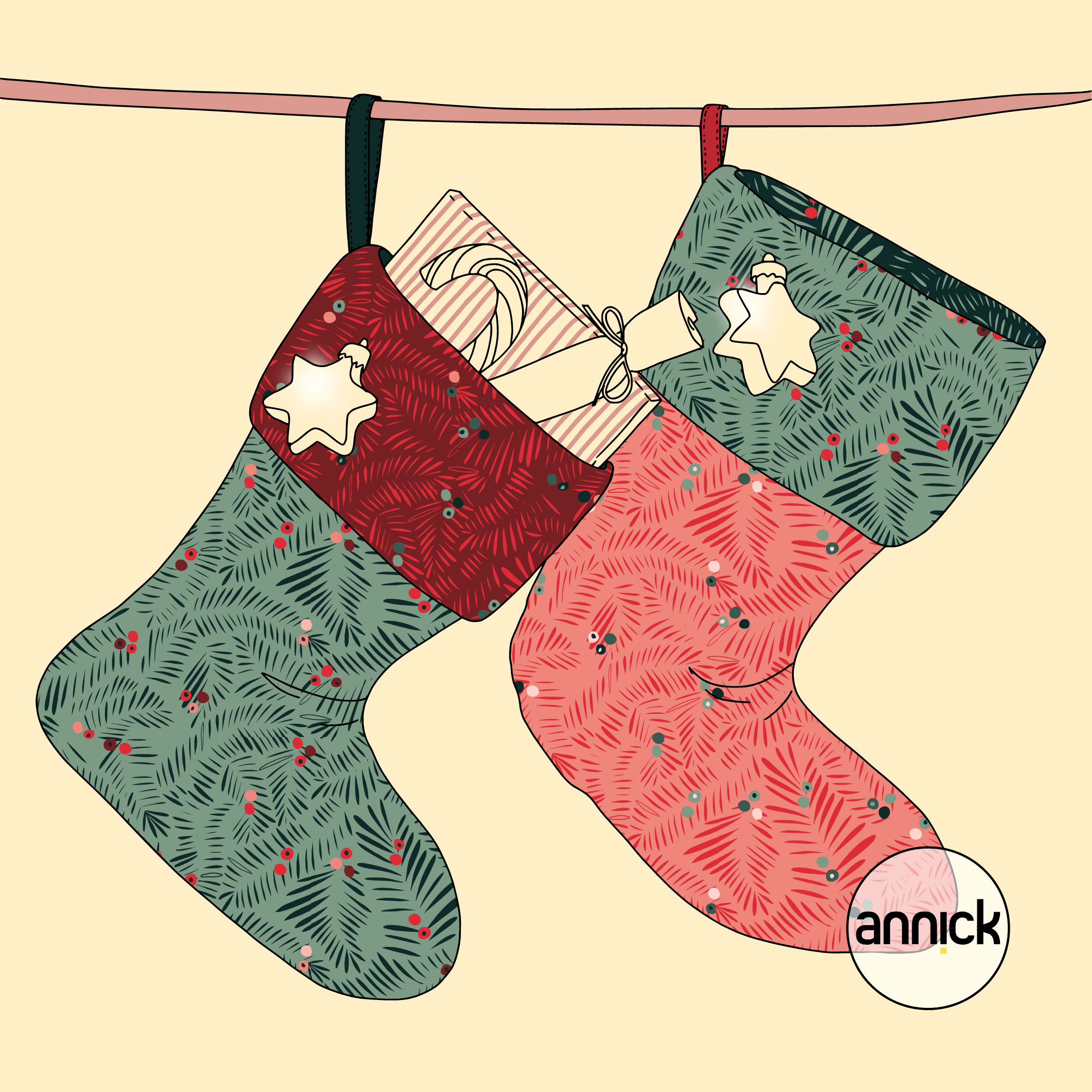Bio Webware Stoff - Christmas Branches Red - Annick, Blätter & Ranken, bordeaux, rot, Winter, 100% Bio-Baumwolle Bio Webware Stoff - Christmas Branches Red - Annick, Blätter & Ranken, bordeaux, rot, Winter, 100% Bio-Baumwolle