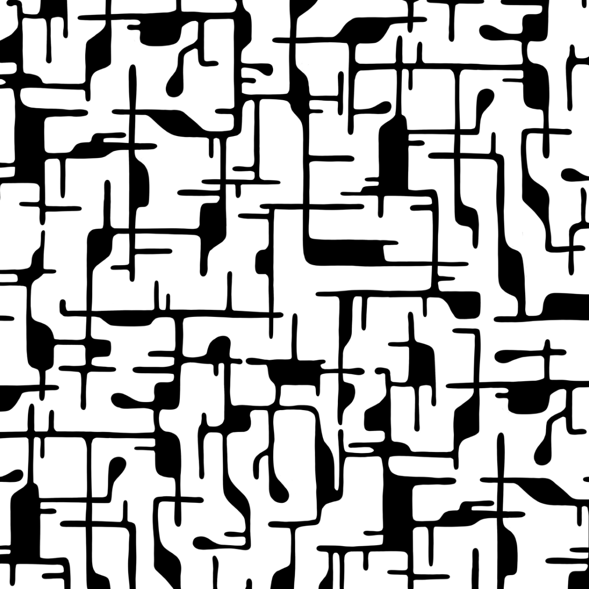 Bio Stoff  - Gleichklang Formen schwarz weiß 